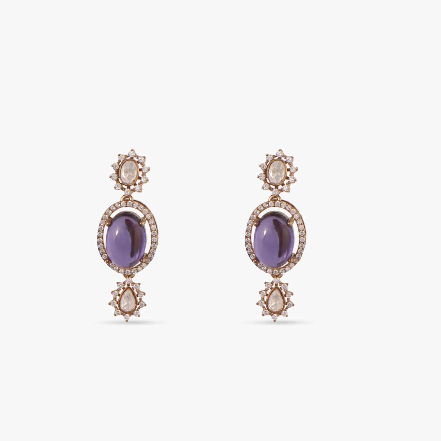 Sapphire Shine Moissanite Silver Necklace Set