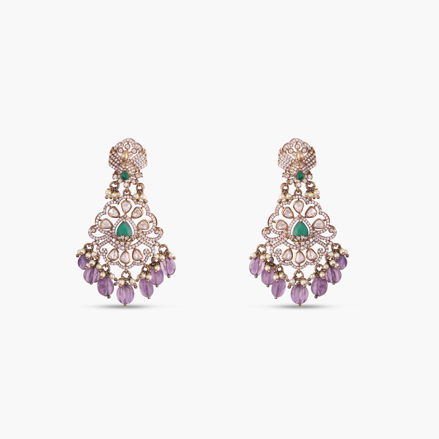Yasmin Moissanite Silver Hasli Necklace Set
