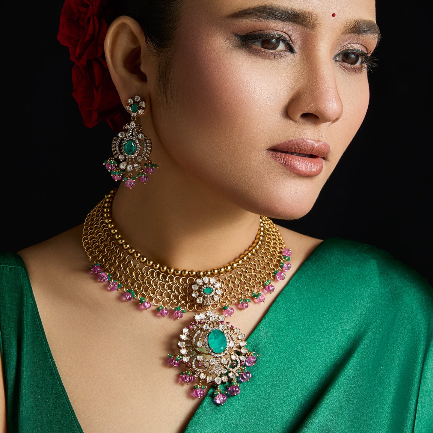 Meera Silver Necklace Set