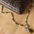 Mystic Green Beaded Silver Moissanite Necklace