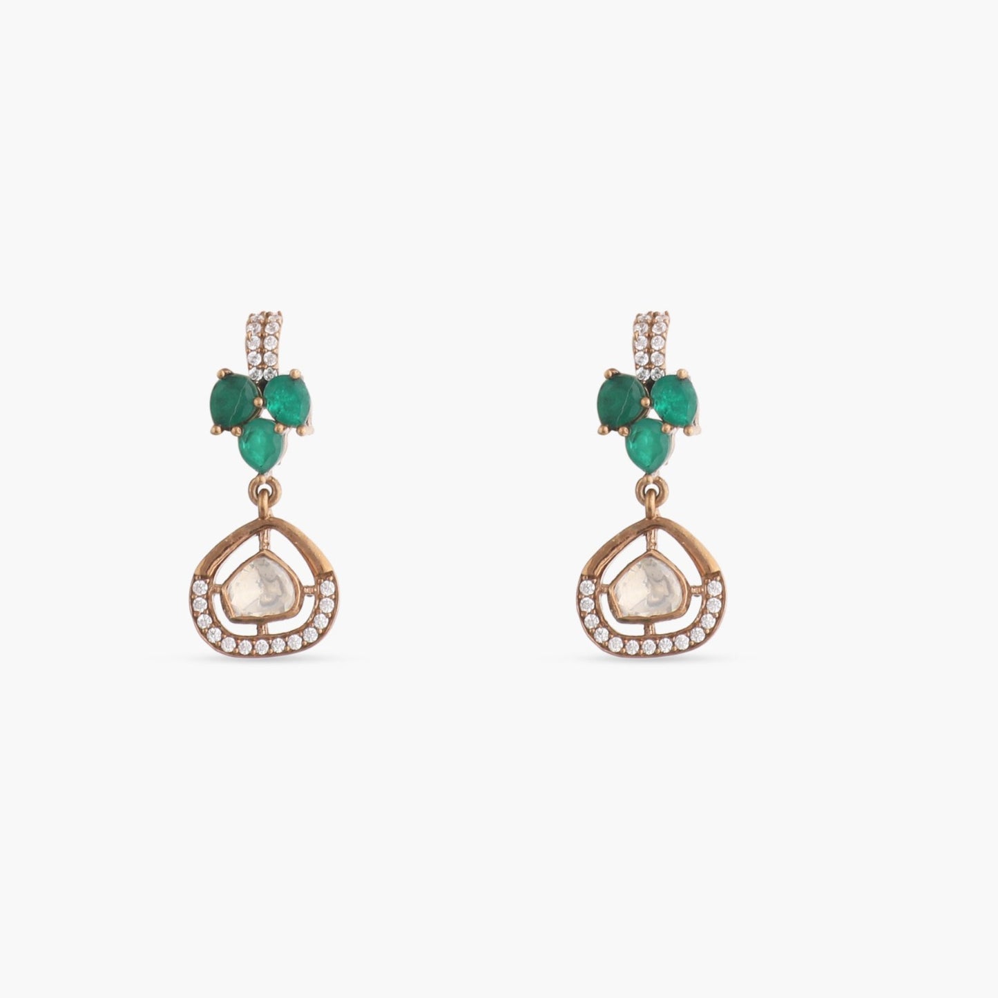 Floral Moissanite Silver Mangalsutra Necklace Set