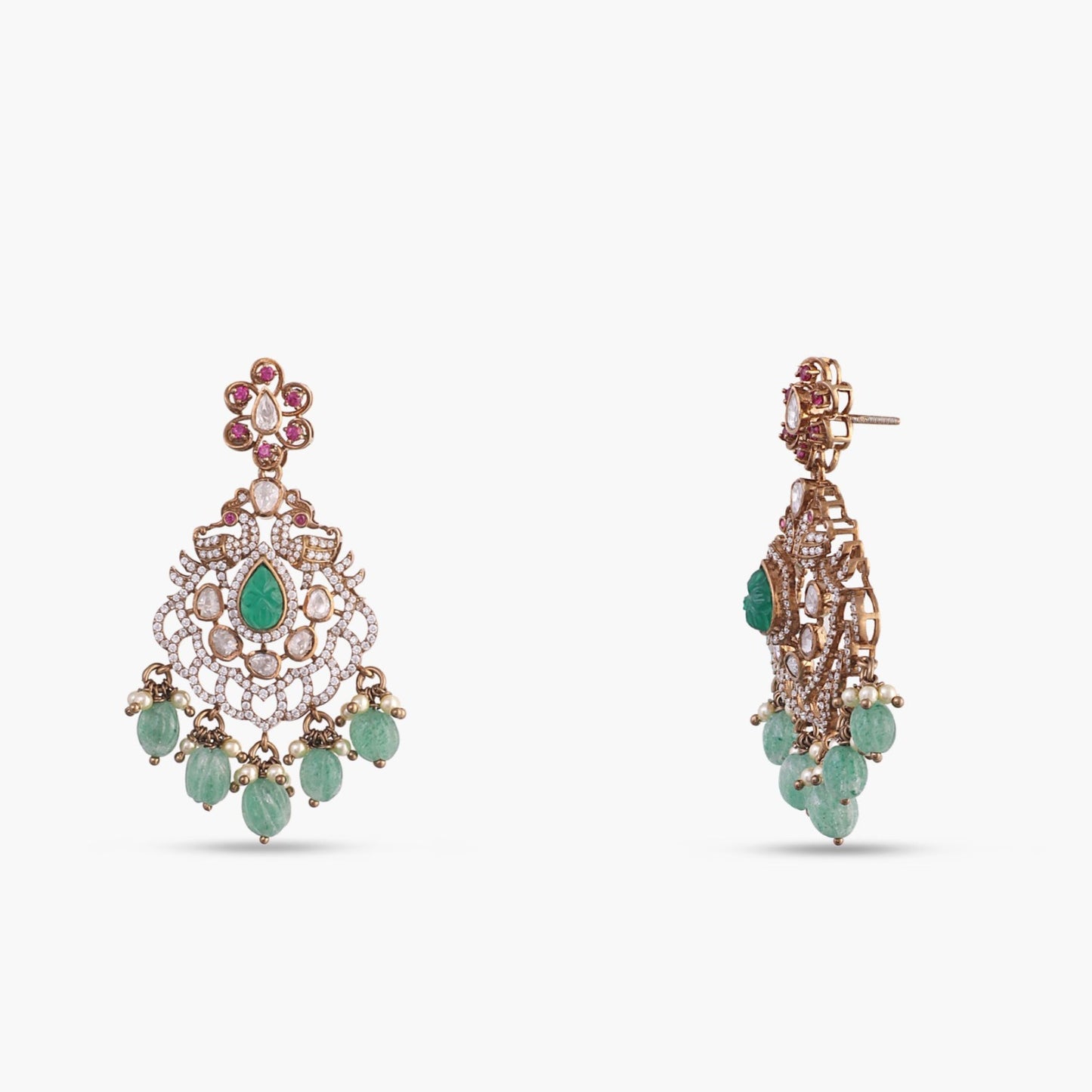 Sajida Moissanite Silver Pendant Set