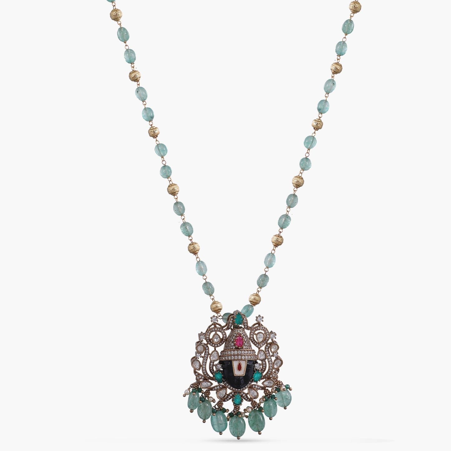 Lord Balaji Moissanite Silver Pendant Necklace