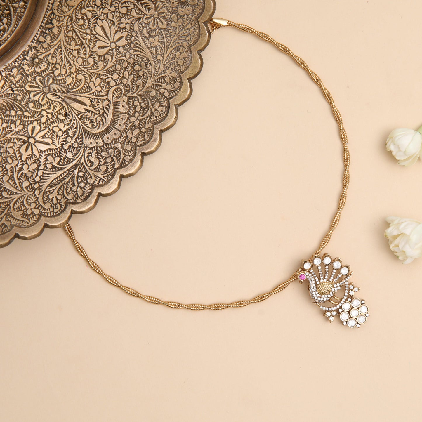 Nityaa Moissanite Silver Pendant Necklace