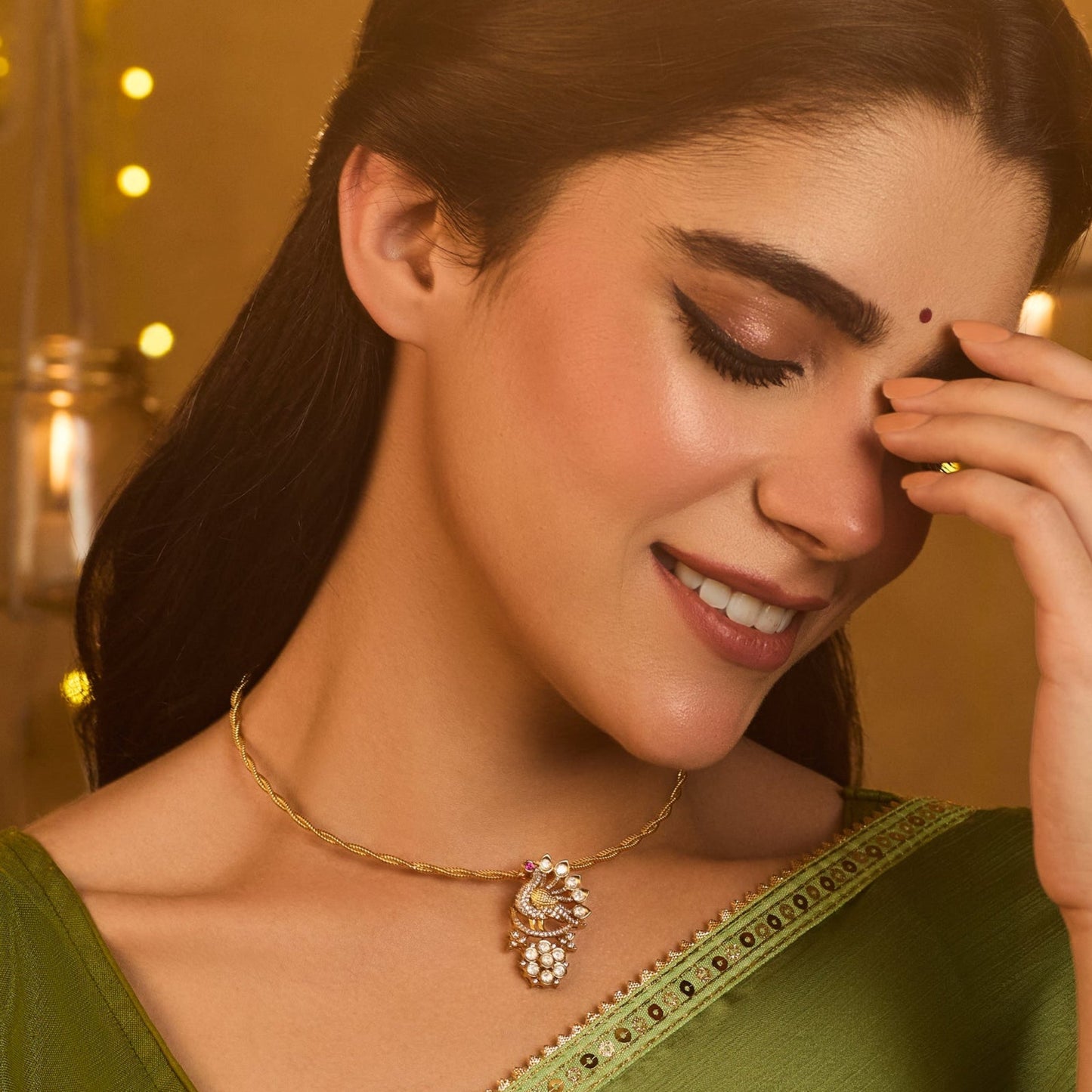 Nityaa Moissanite Silver Pendant Necklace