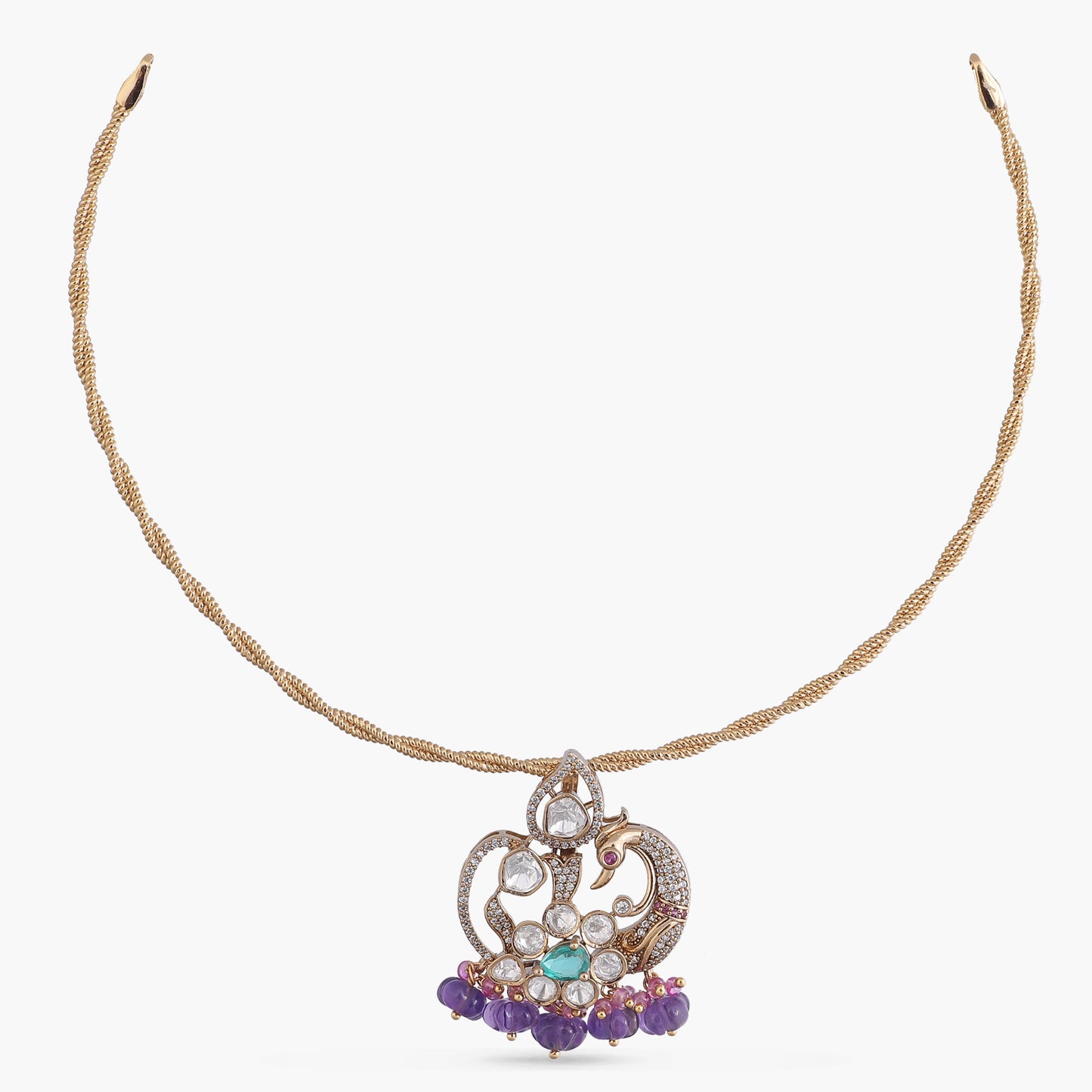 Madhura Moissanite Silver Pendant Necklace