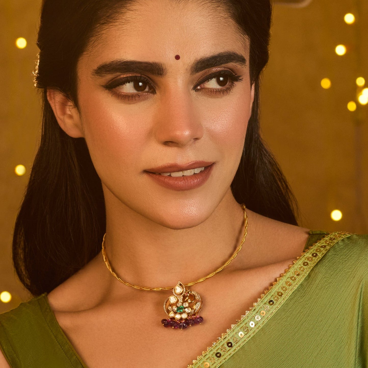 Madhura Moissanite Silver Pendant Necklace