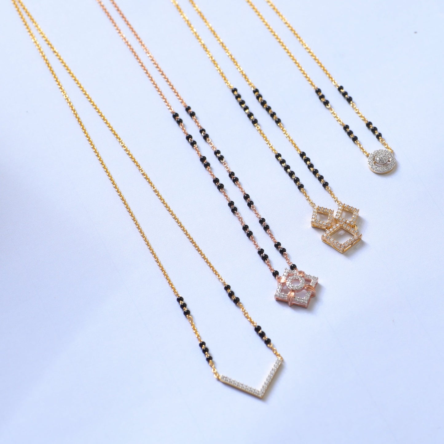 V Shape Elegant Charm CZ Silver Mangalsutra