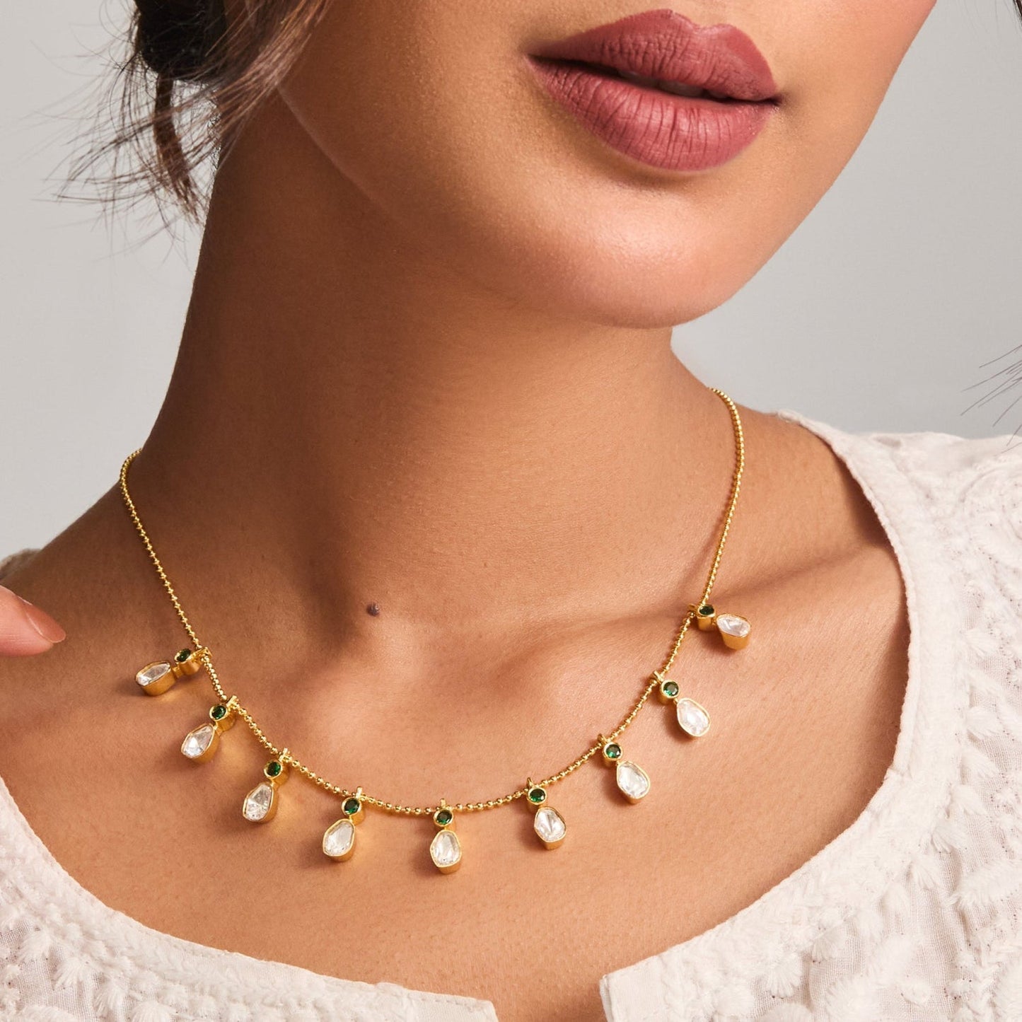 Nebula Glow Moissanite Silver Necklace