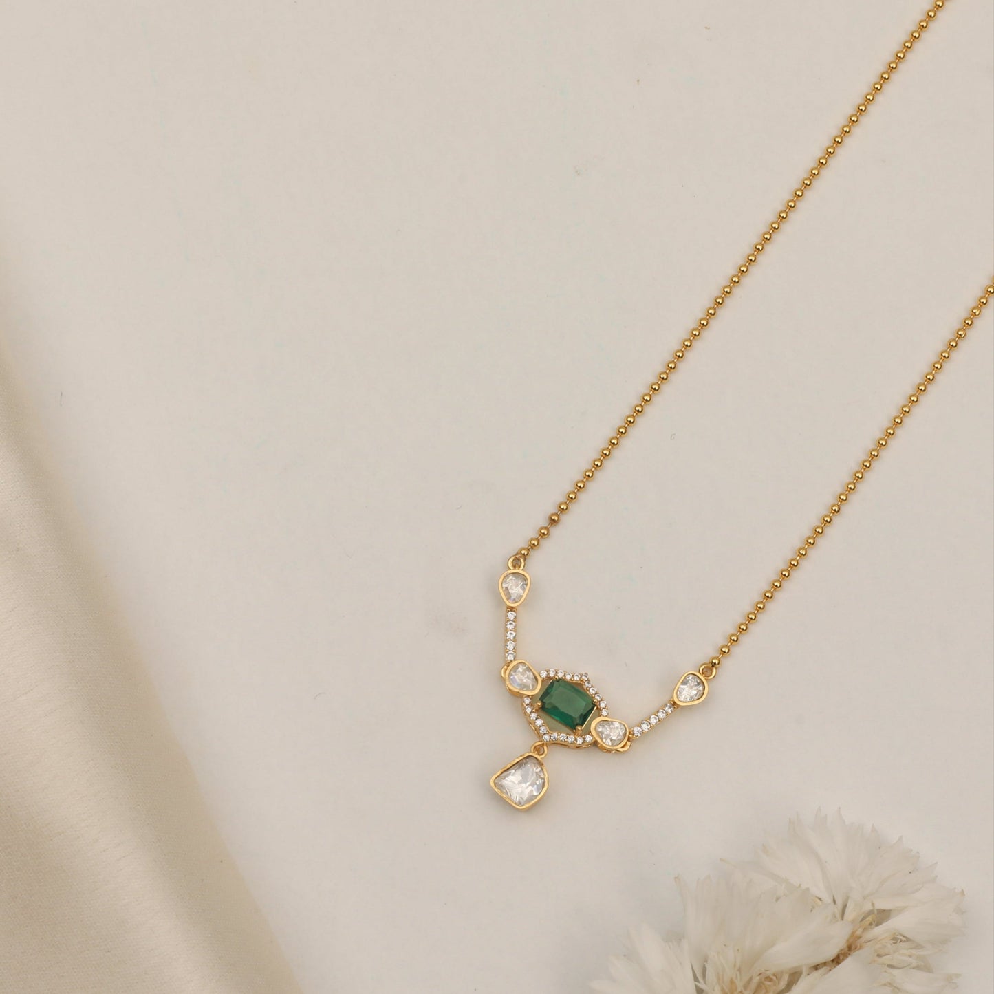 Eclipse Moissanite Silver Necklace