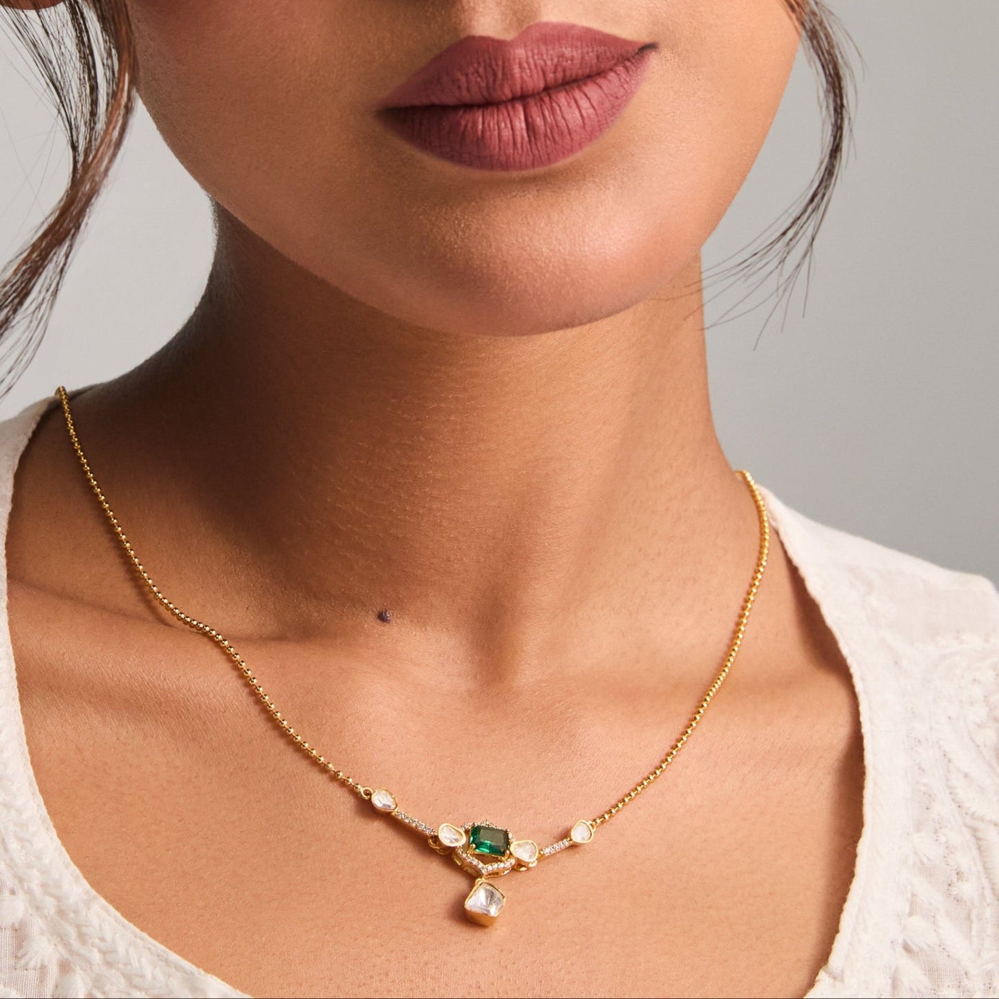 Eclipse Moissanite Silver Necklace