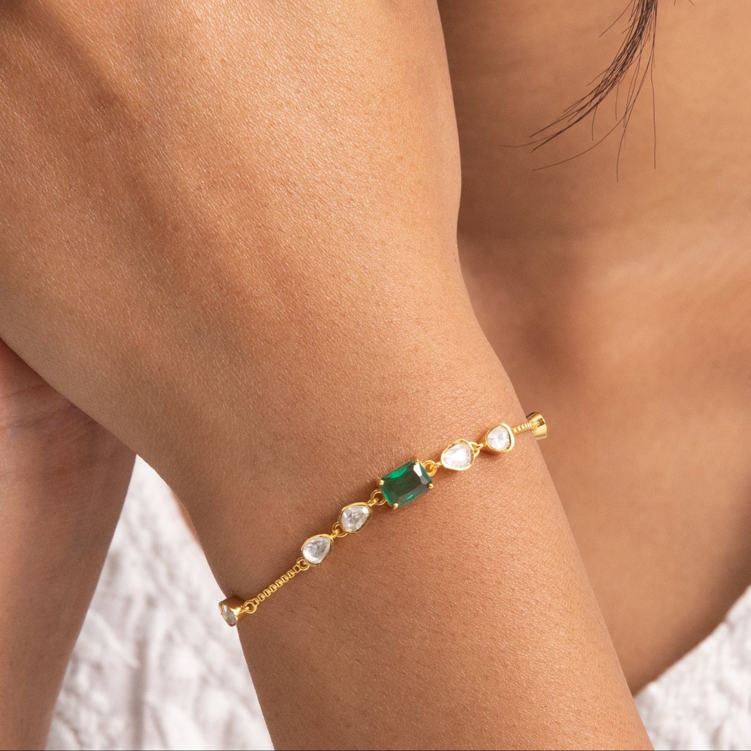 Aurora Moissanite Silver Bracelet