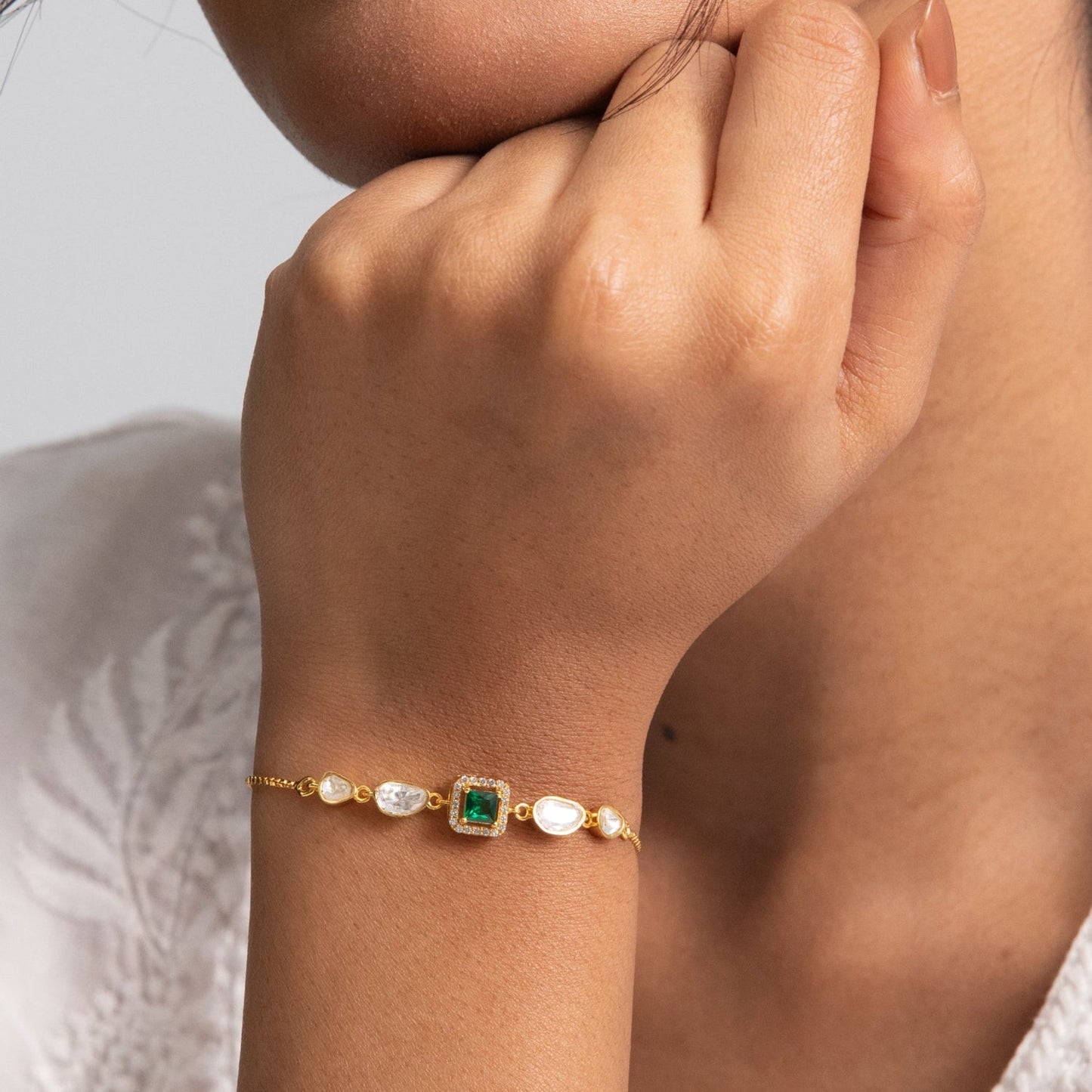 Eclipse Moissanite Silver Bracelet