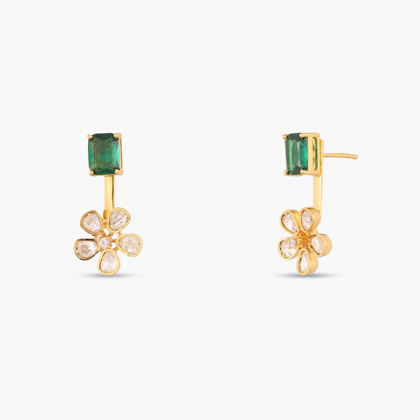 Lush Moissanite Silver Jacket Earrings