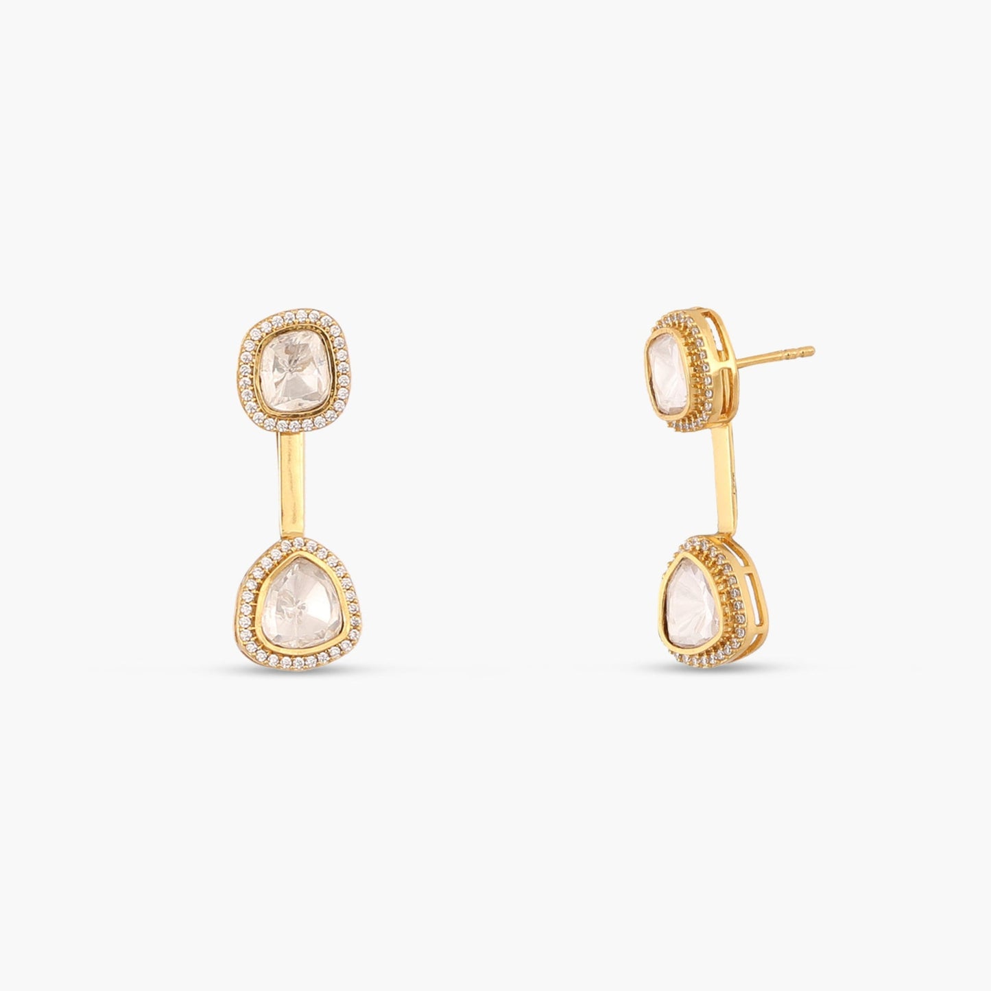 Cosmic Light Moissanite Silver Jacket Earrings