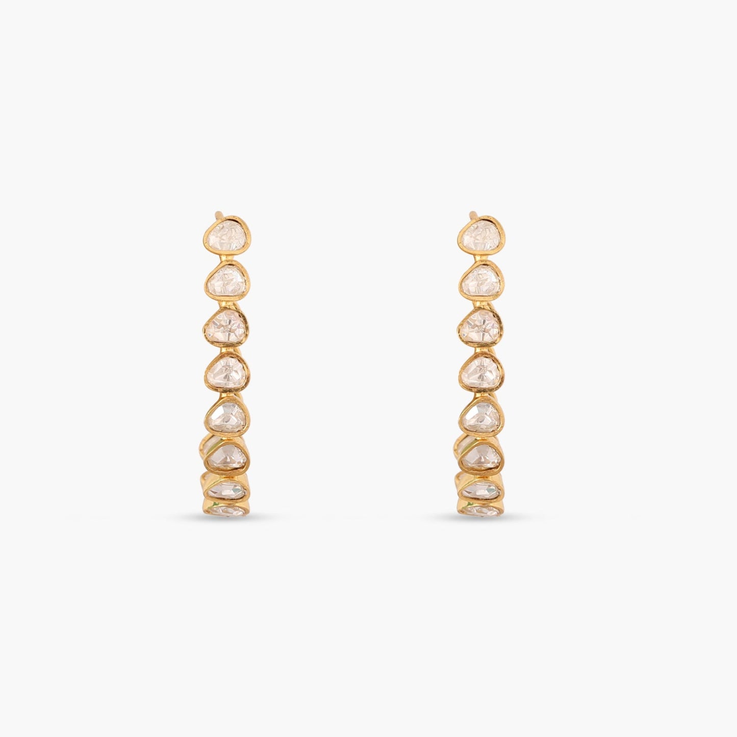 Starlit Moissanite Silver Hoop Earrings