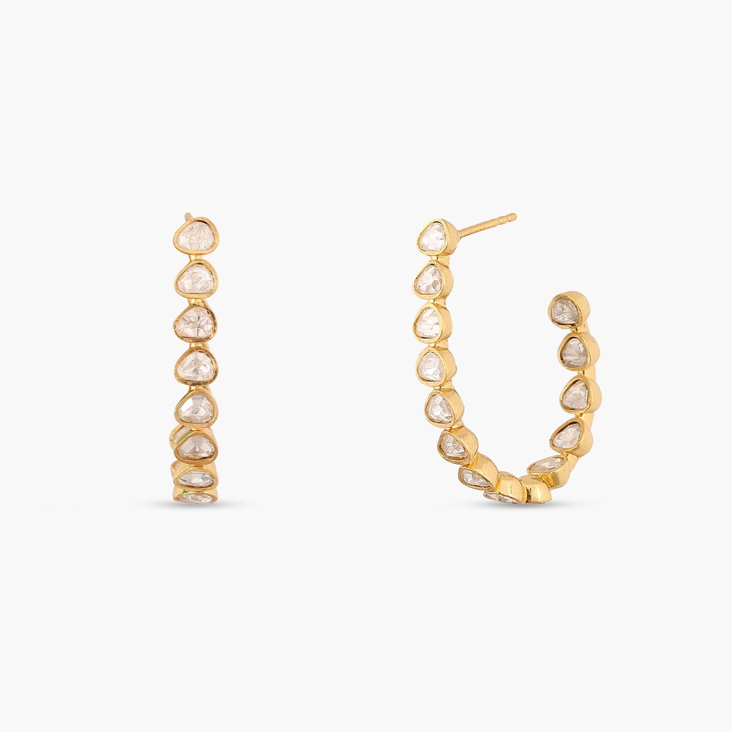 Starlit Moissanite Silver Hoop Earrings