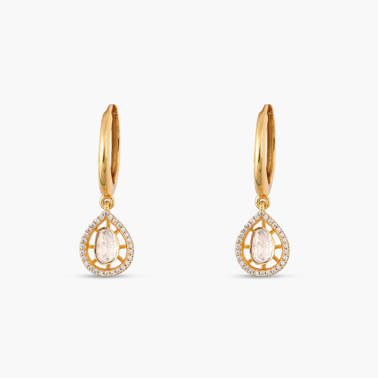 Lunar Glow Moissanite Silver Dangler Earrings