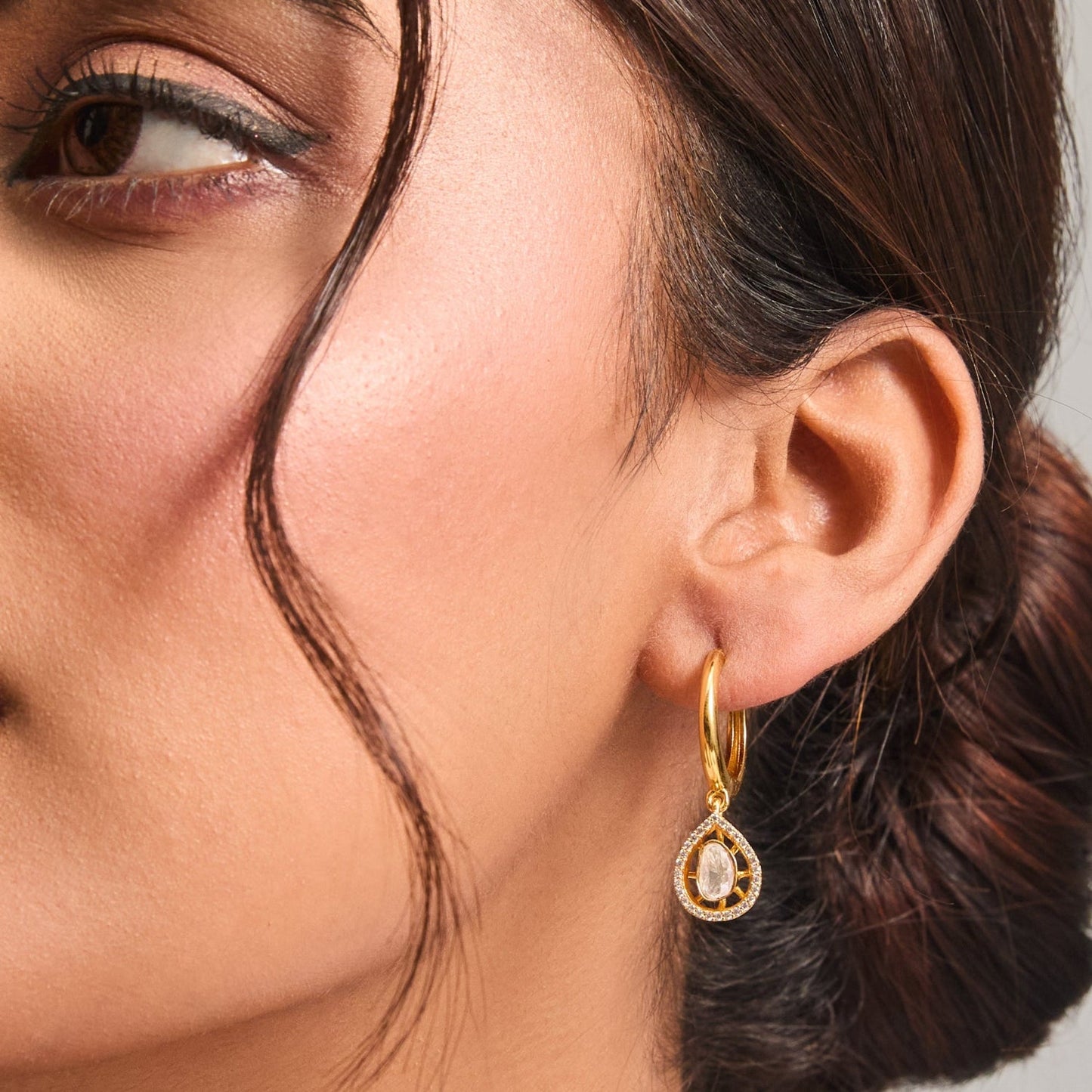 Lunar Glow Moissanite Silver Dangler Earrings