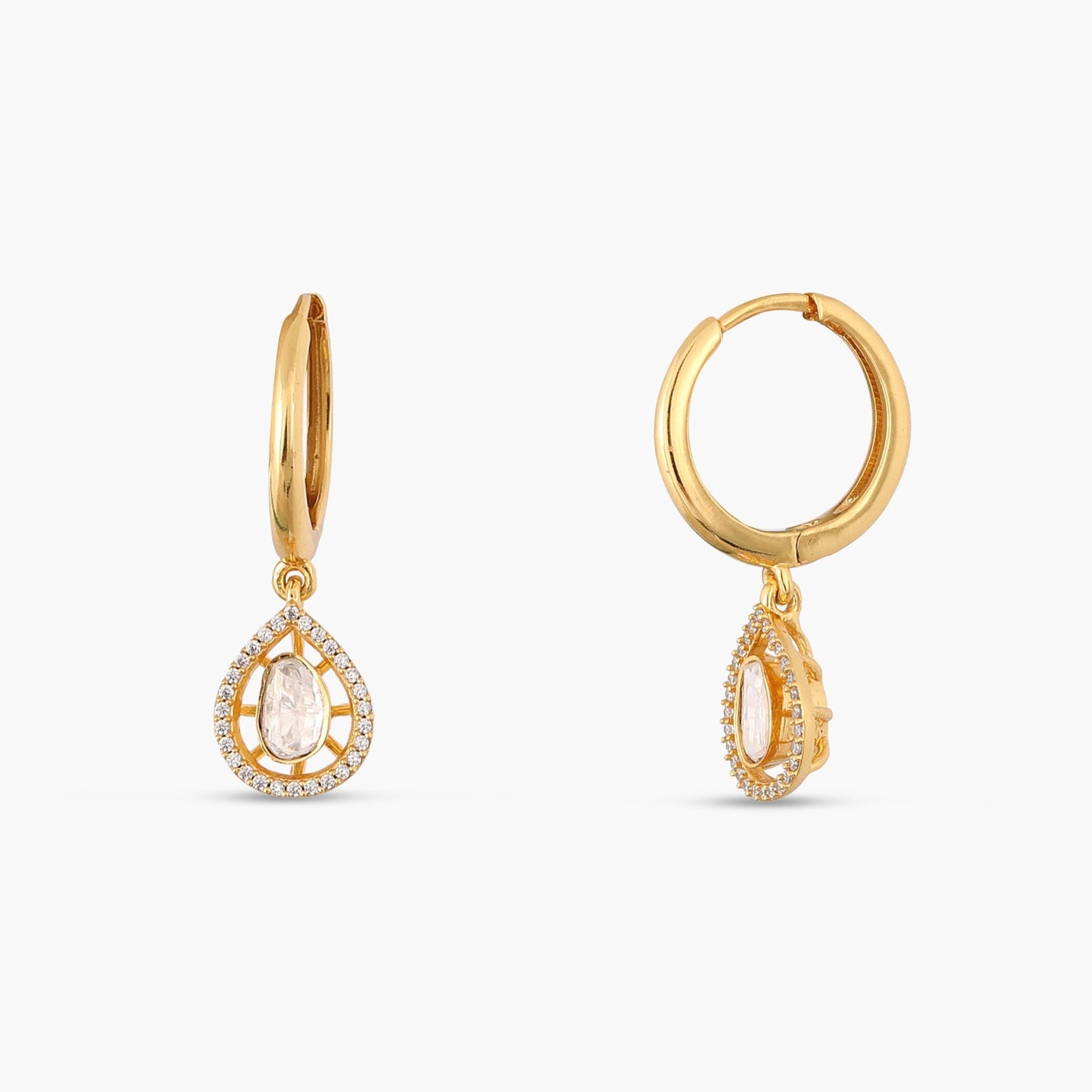 Lunar Glow Moissanite Silver Dangler Earrings