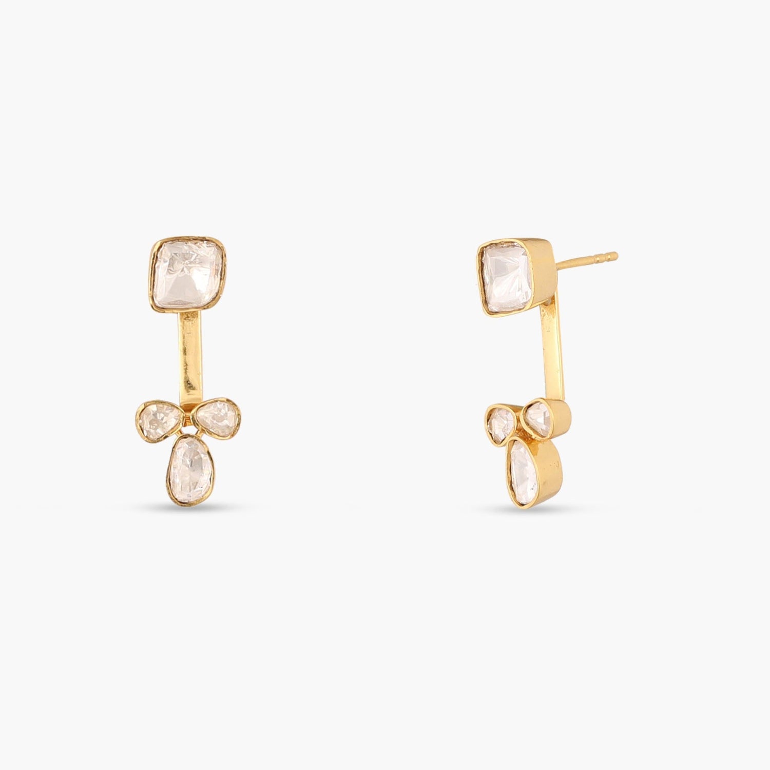 Moonbeam Moissanite Silver Jacket Earrings