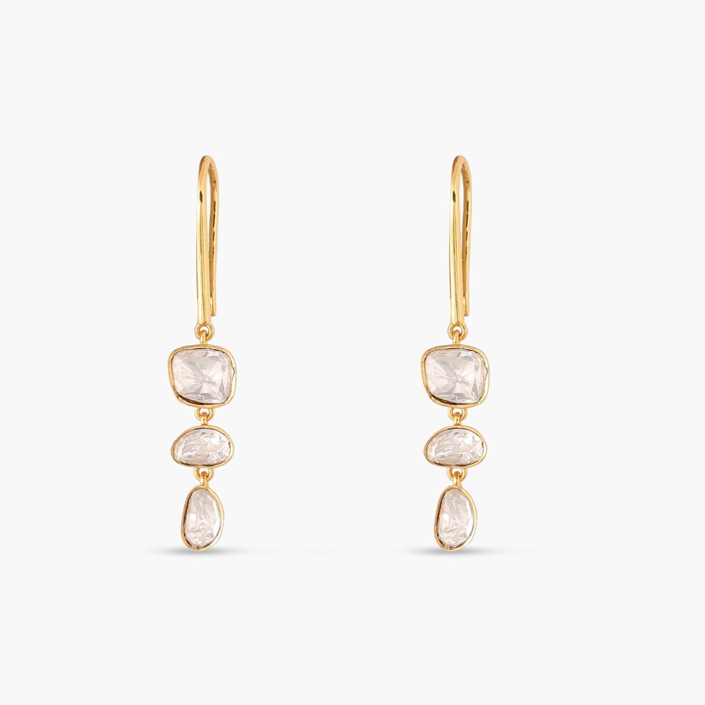 Ethereal Moissanite Silver Dangler Earrings