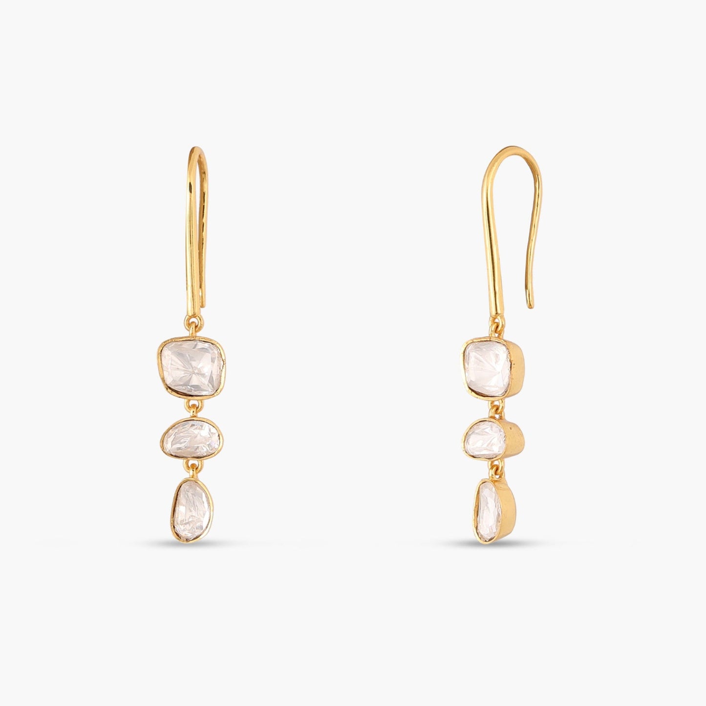 Ethereal Moissanite Silver Dangler Earrings
