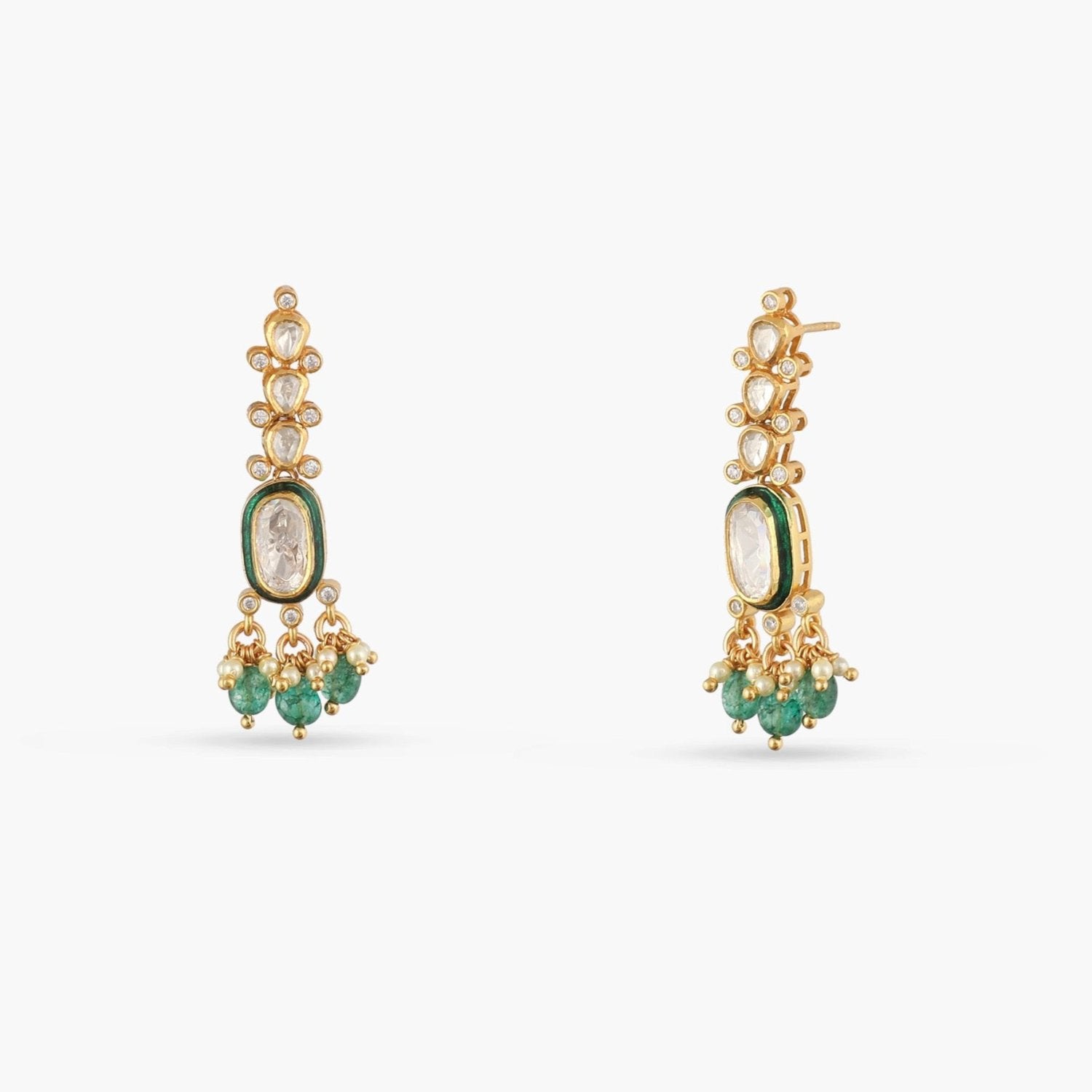 Verdant Glow Moissanite Silver Earrings