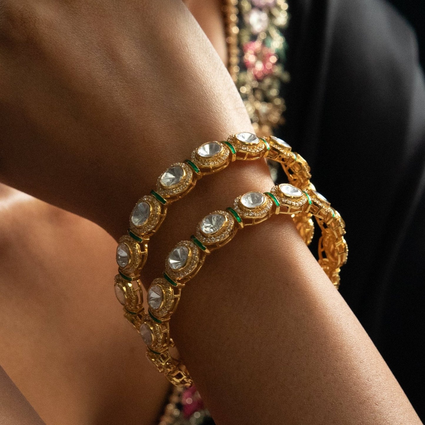 Timeless Glow Moissanite Silver Bangles