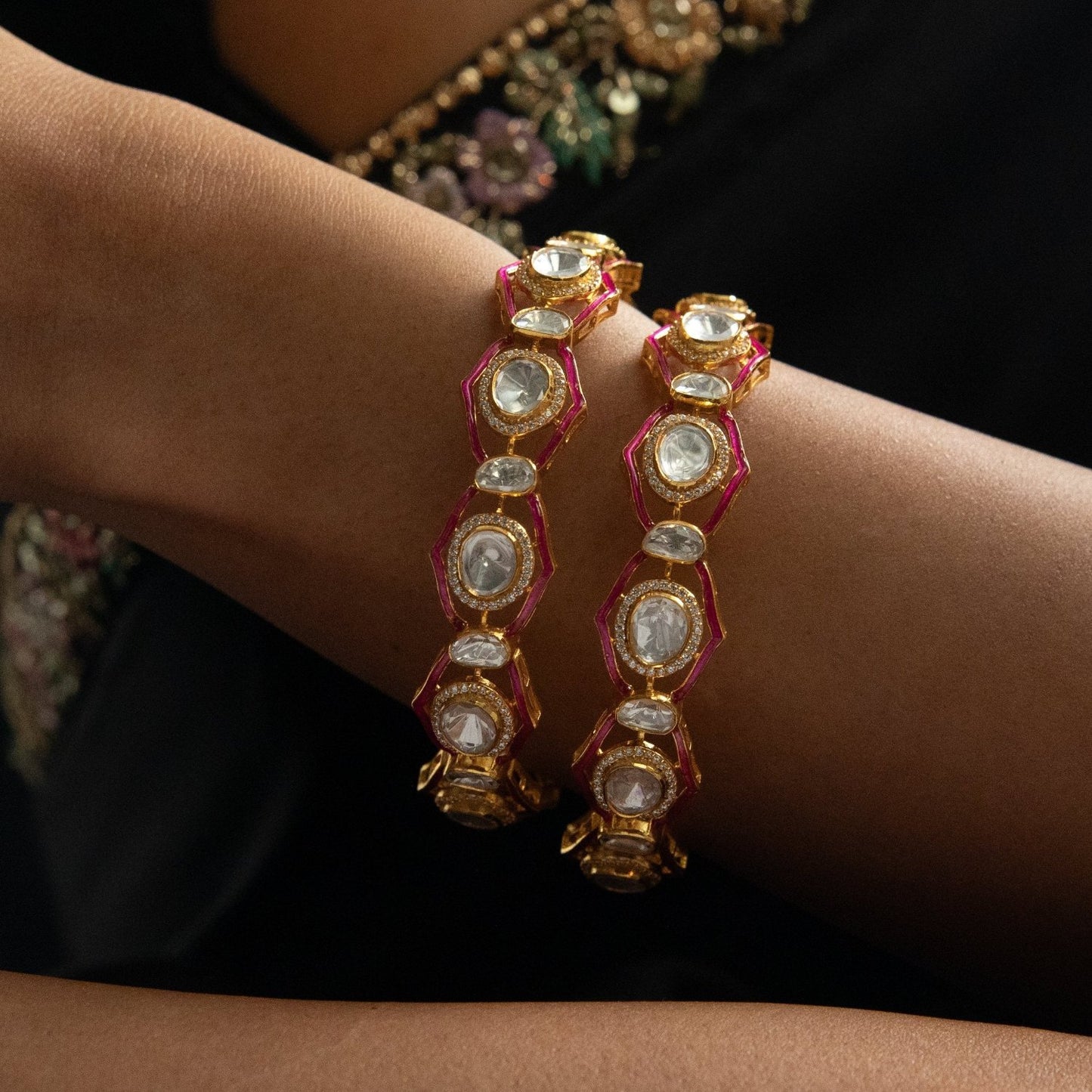 Tarangini Moissanite Silver Bangles