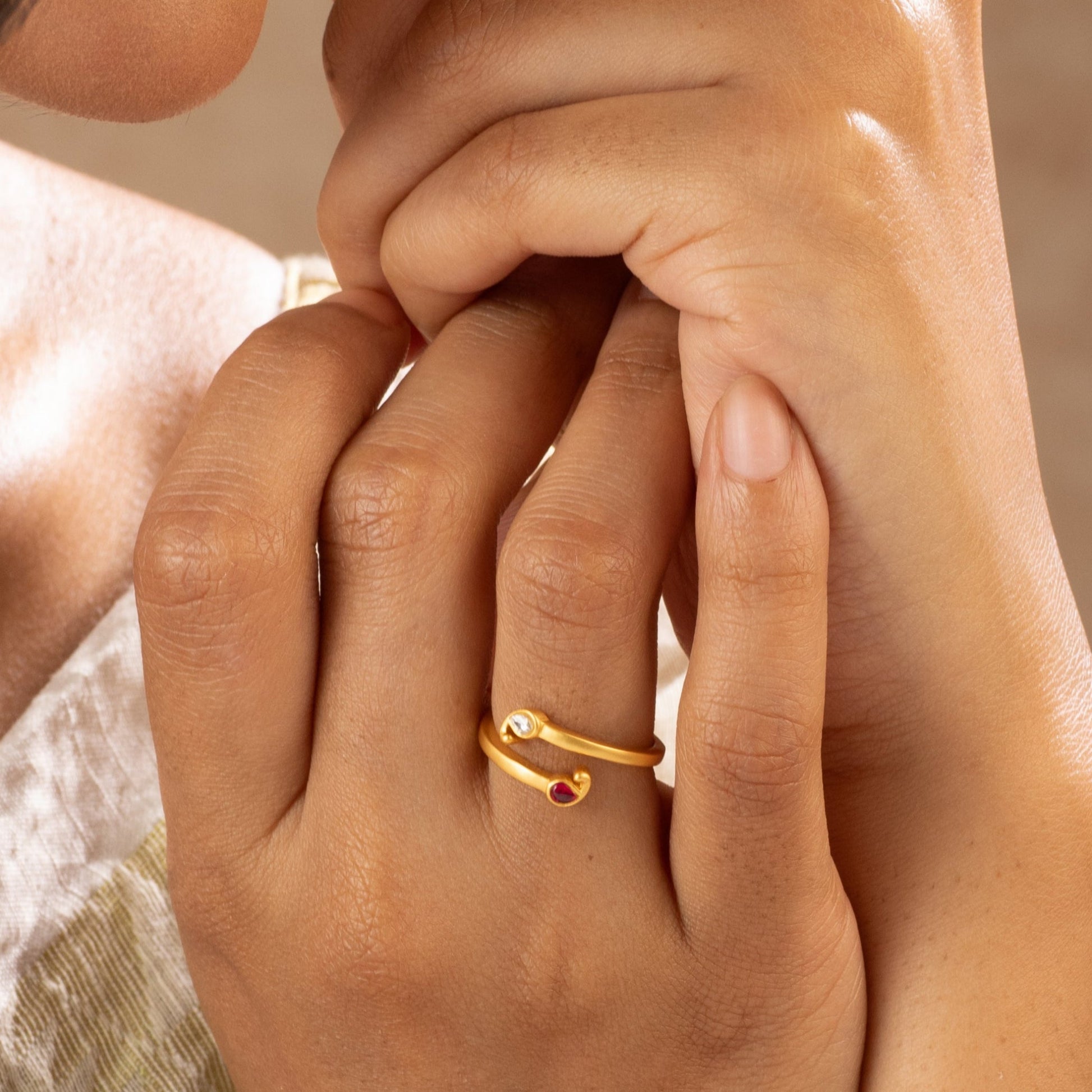Minimal Jadau Silver Ring