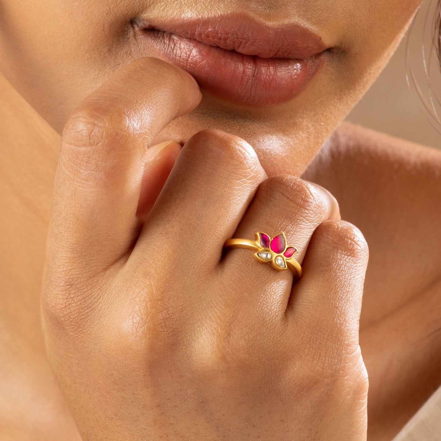 Kamal Jadau Silver Ring