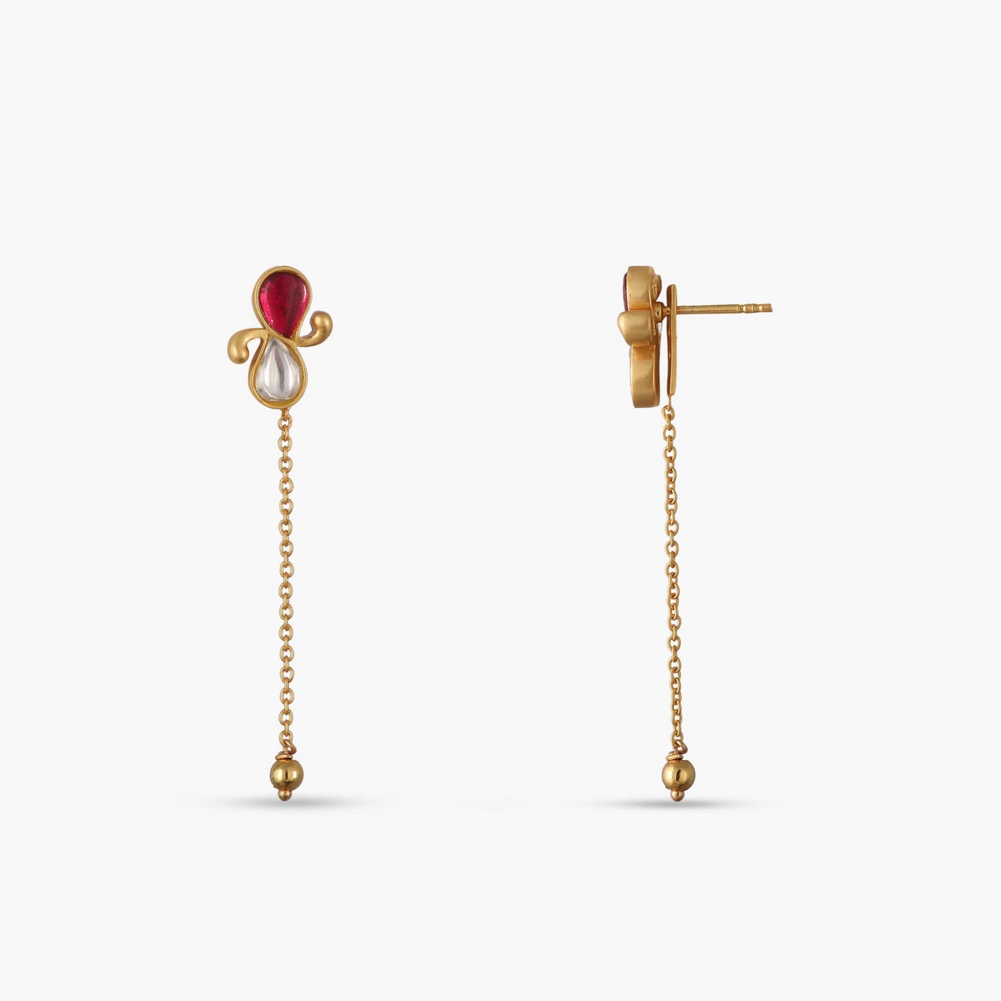 Leher Jadau Silver Drop Earrings