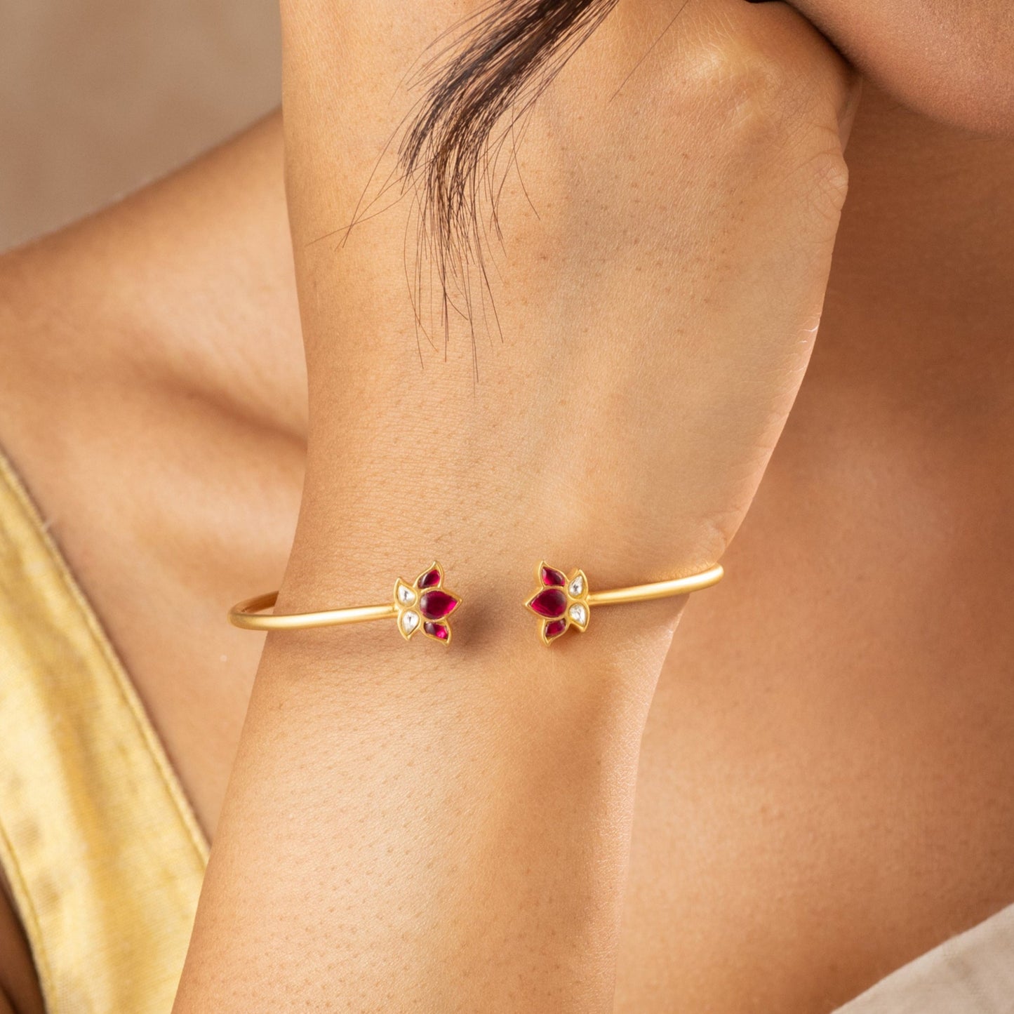 Kamal Jadau Silver Bracelet