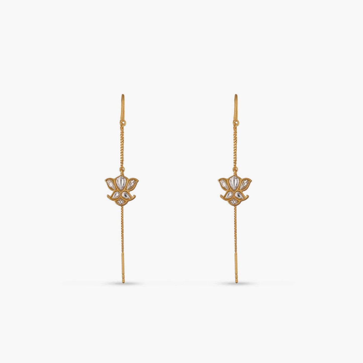 Sitara Jadau Silver Threader Earrings