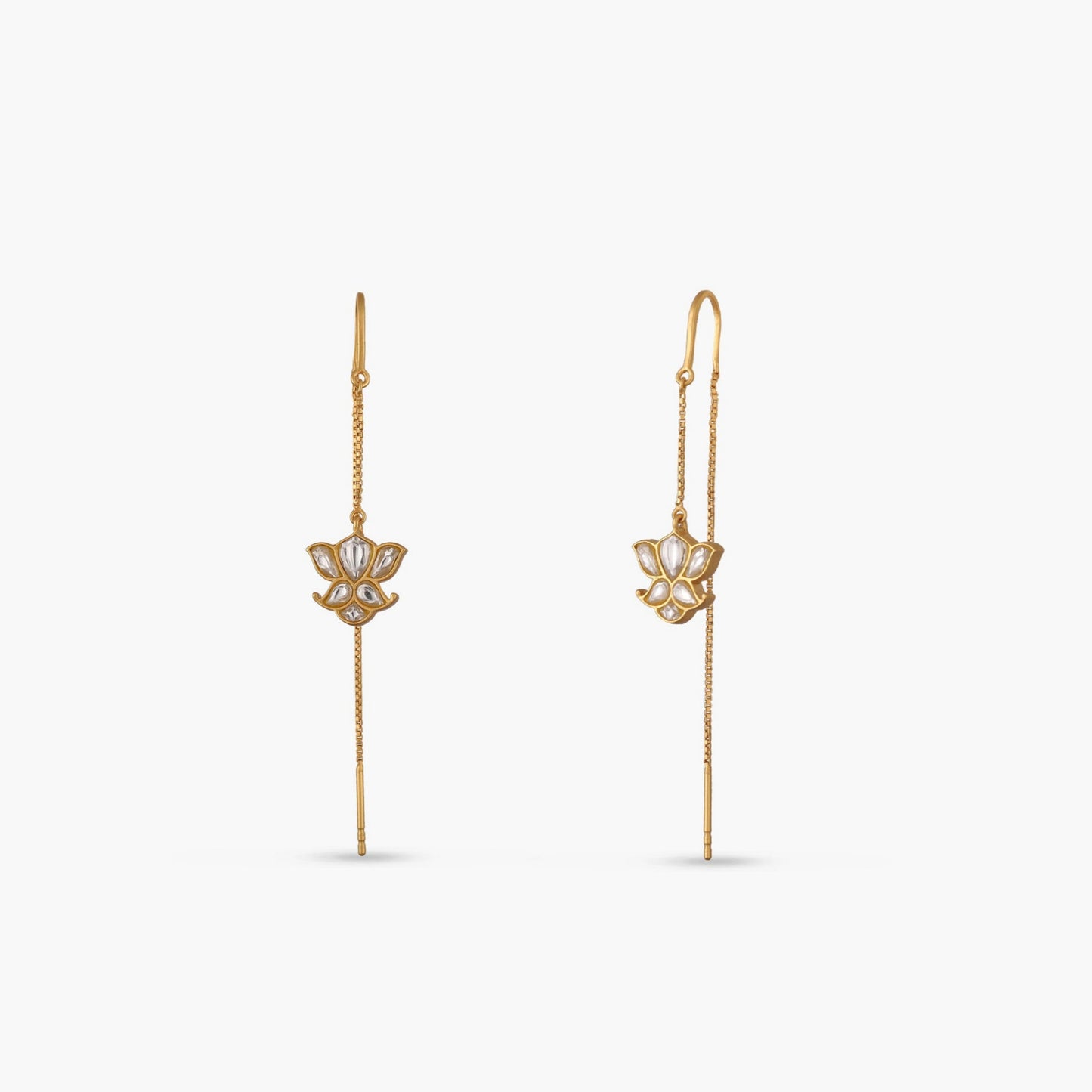 Sitara Jadau Silver Threader Earrings