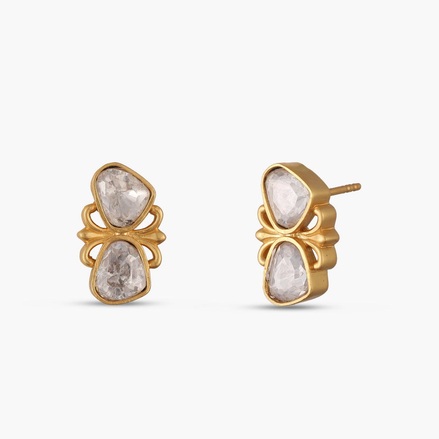 Shubhra Jadau Silver Stud Earrings