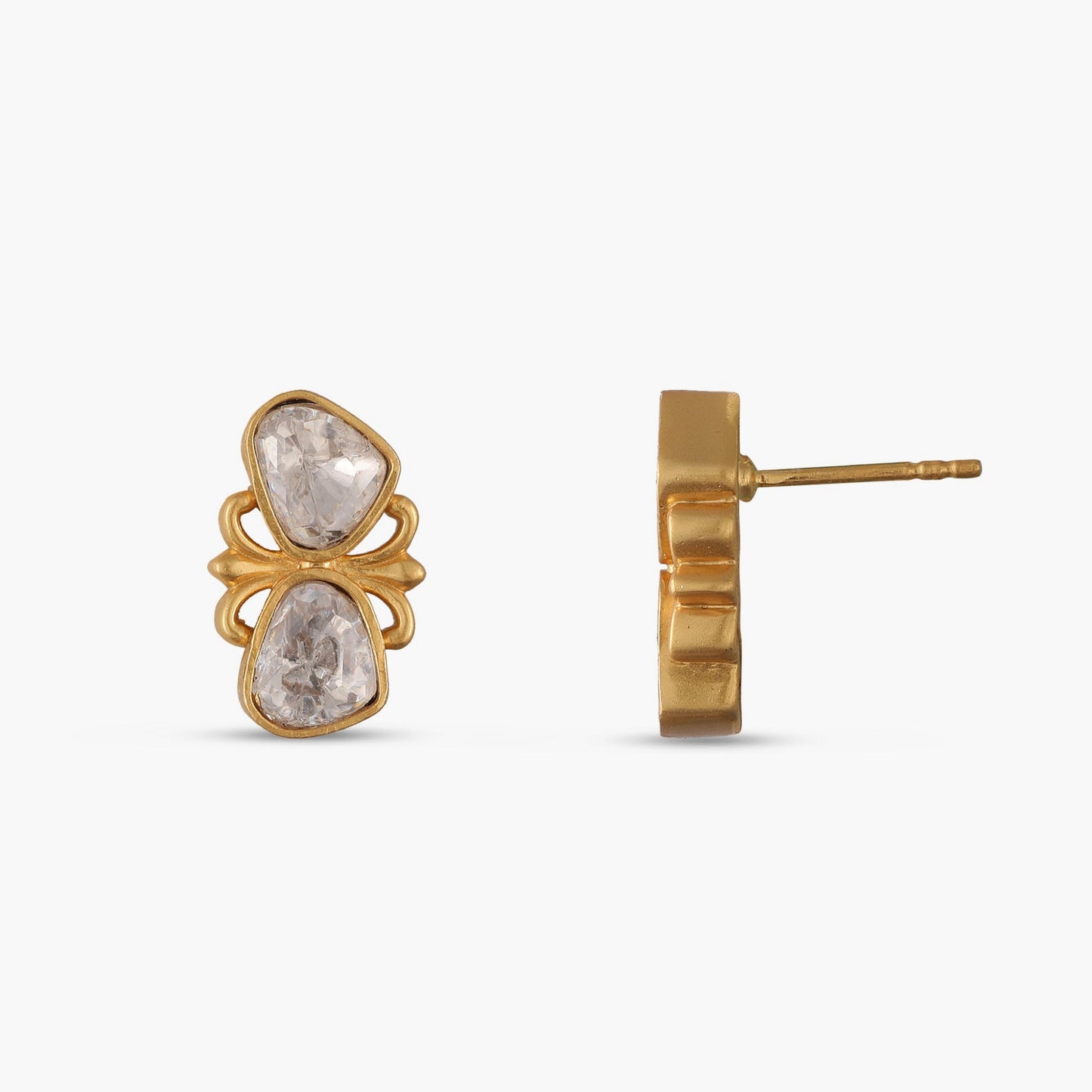 Shubhra Jadau Silver Stud Earrings