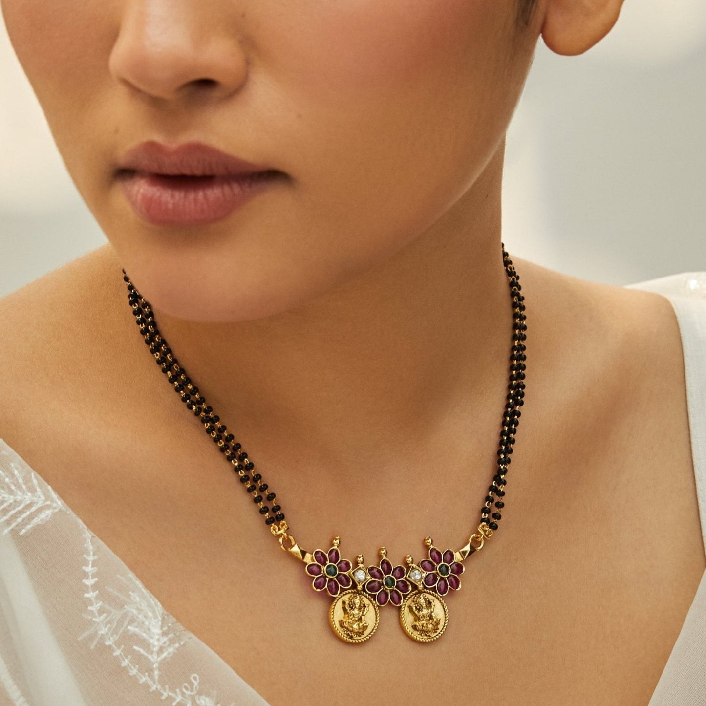 Radiant Lakshmi Blessings Silver Mangalsutra