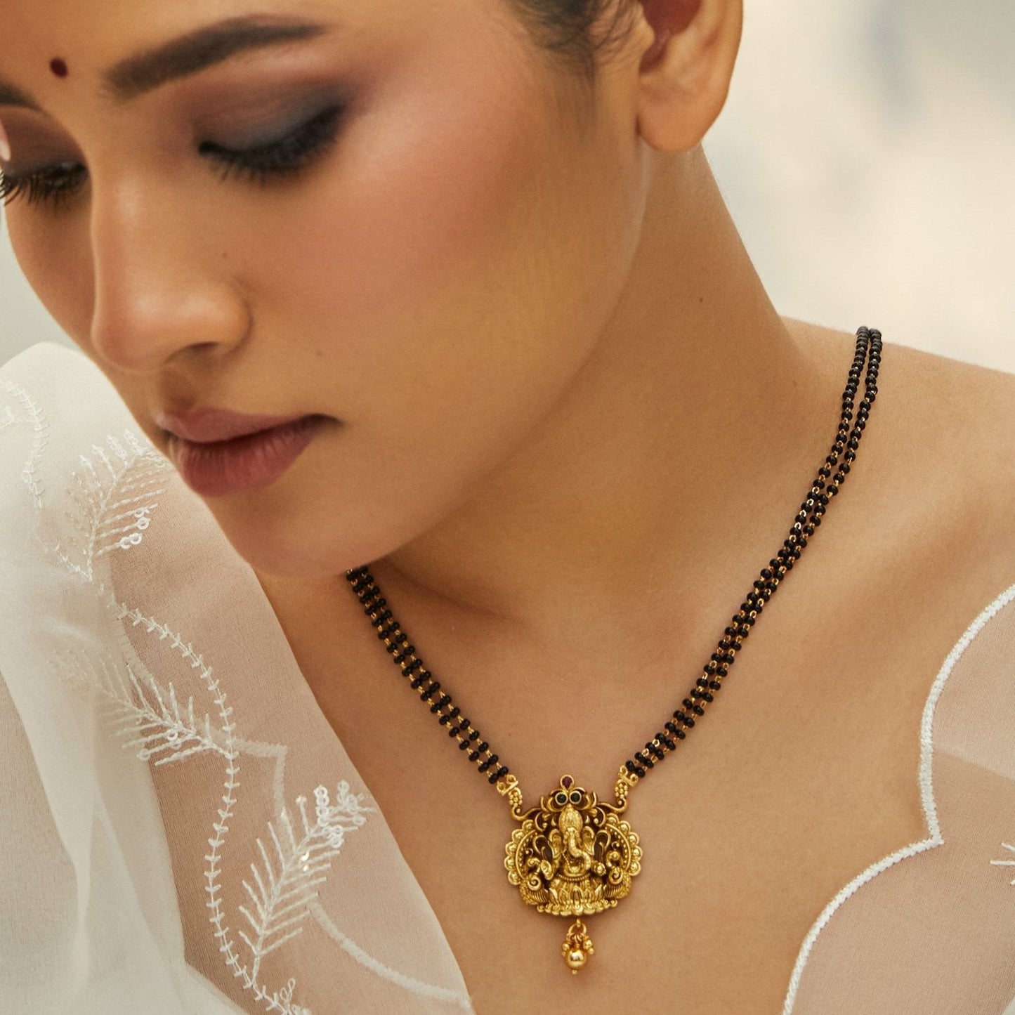 Divine Vinayak Silver Mangalsutra