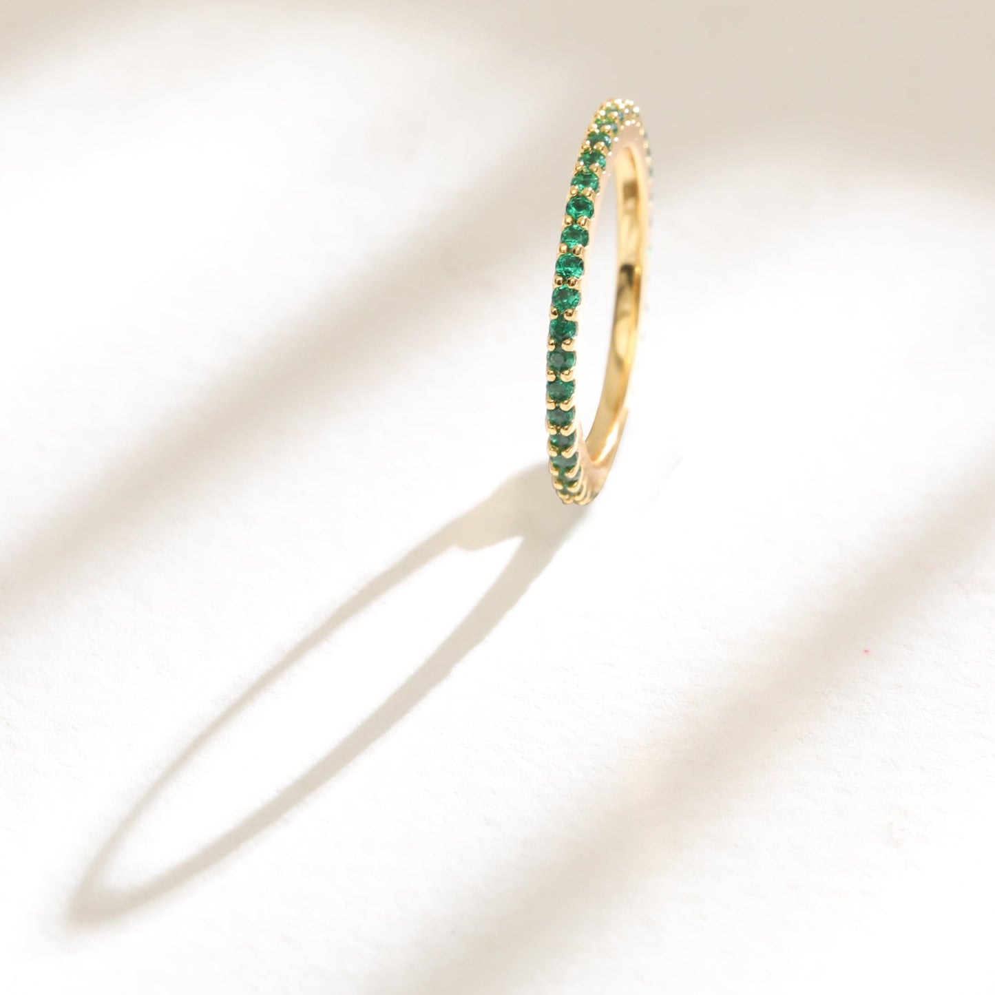 Circle of Love Green Silver Ring
