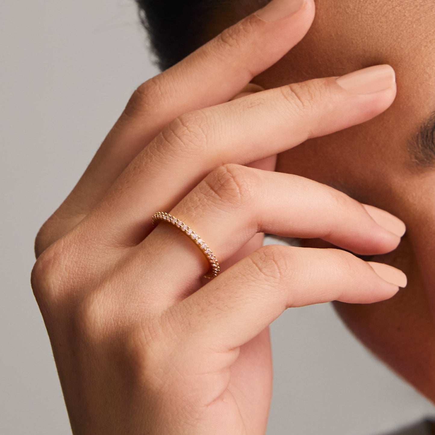 Circle of Love Pink Silver Ring