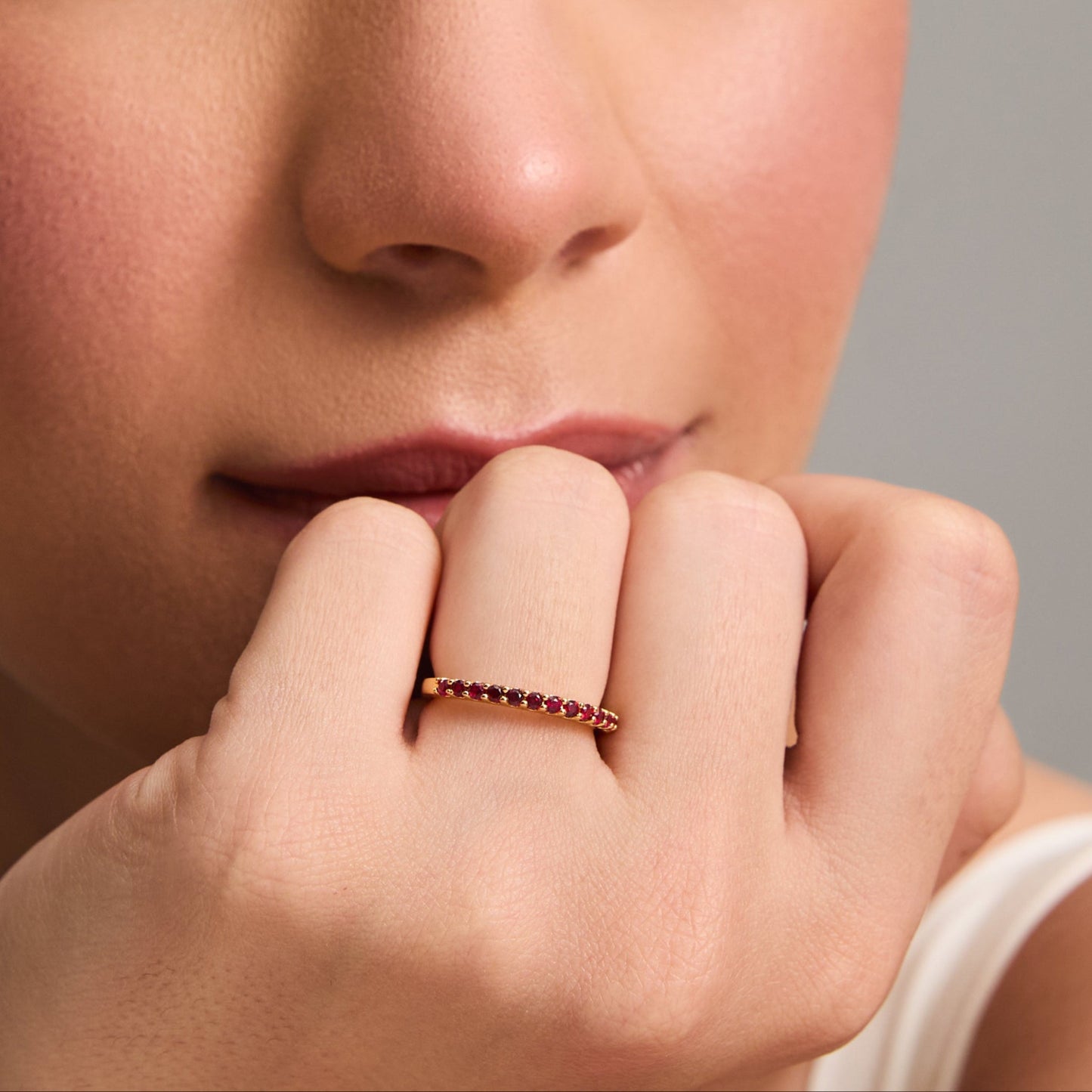 Circle of Love Red Silver Ring