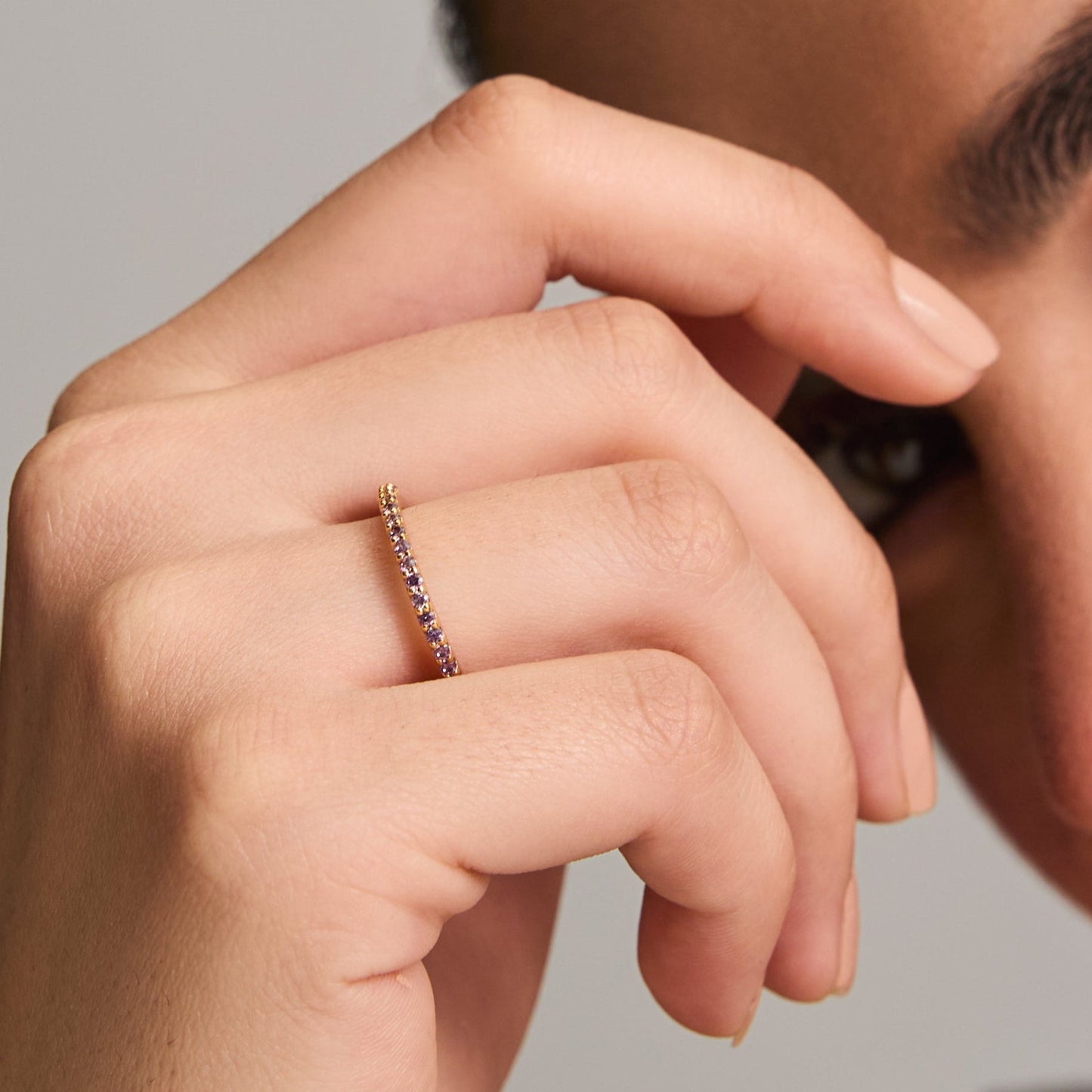Circle of Love Amethyst Silver Ring