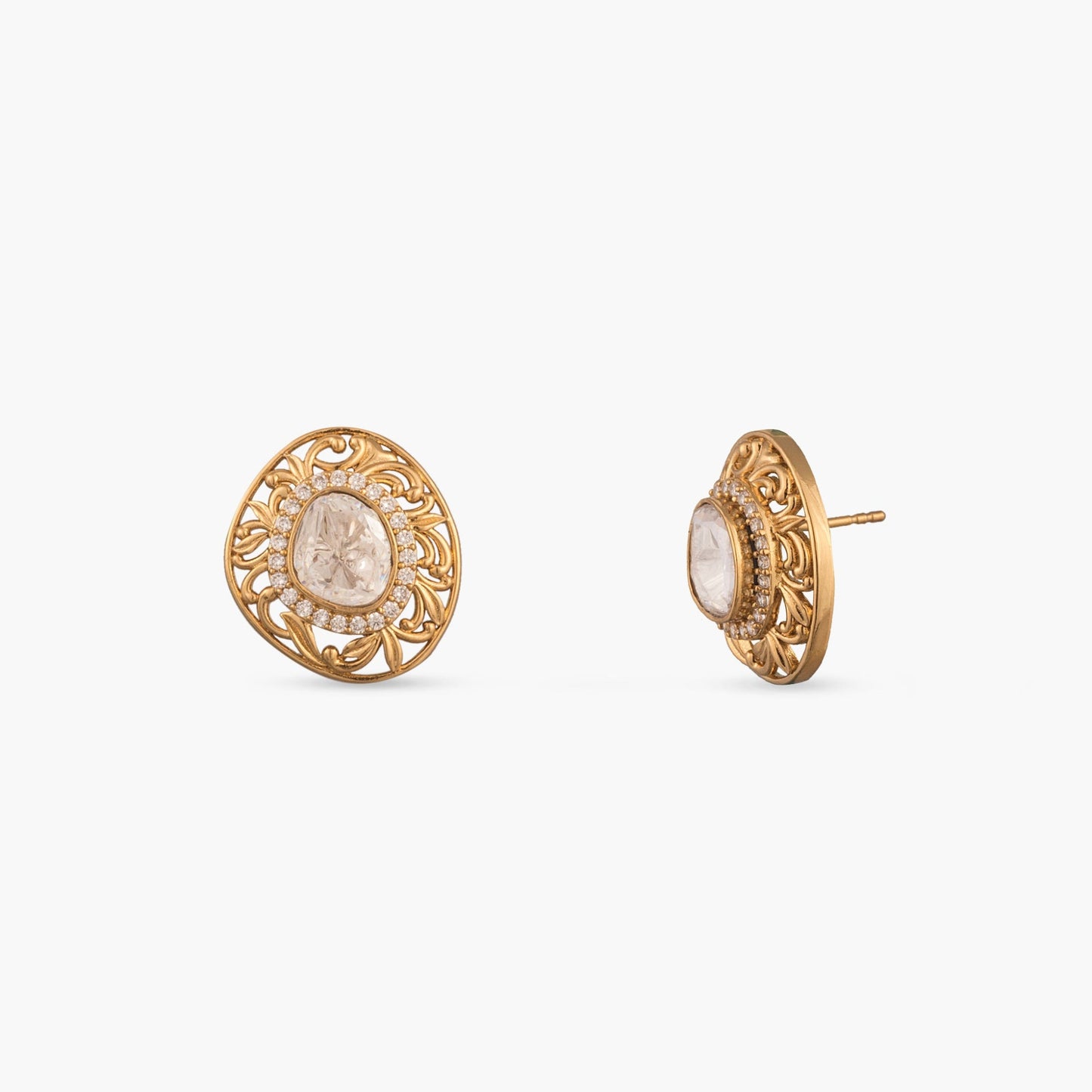Myra Moissanite Silver Stud Earrings