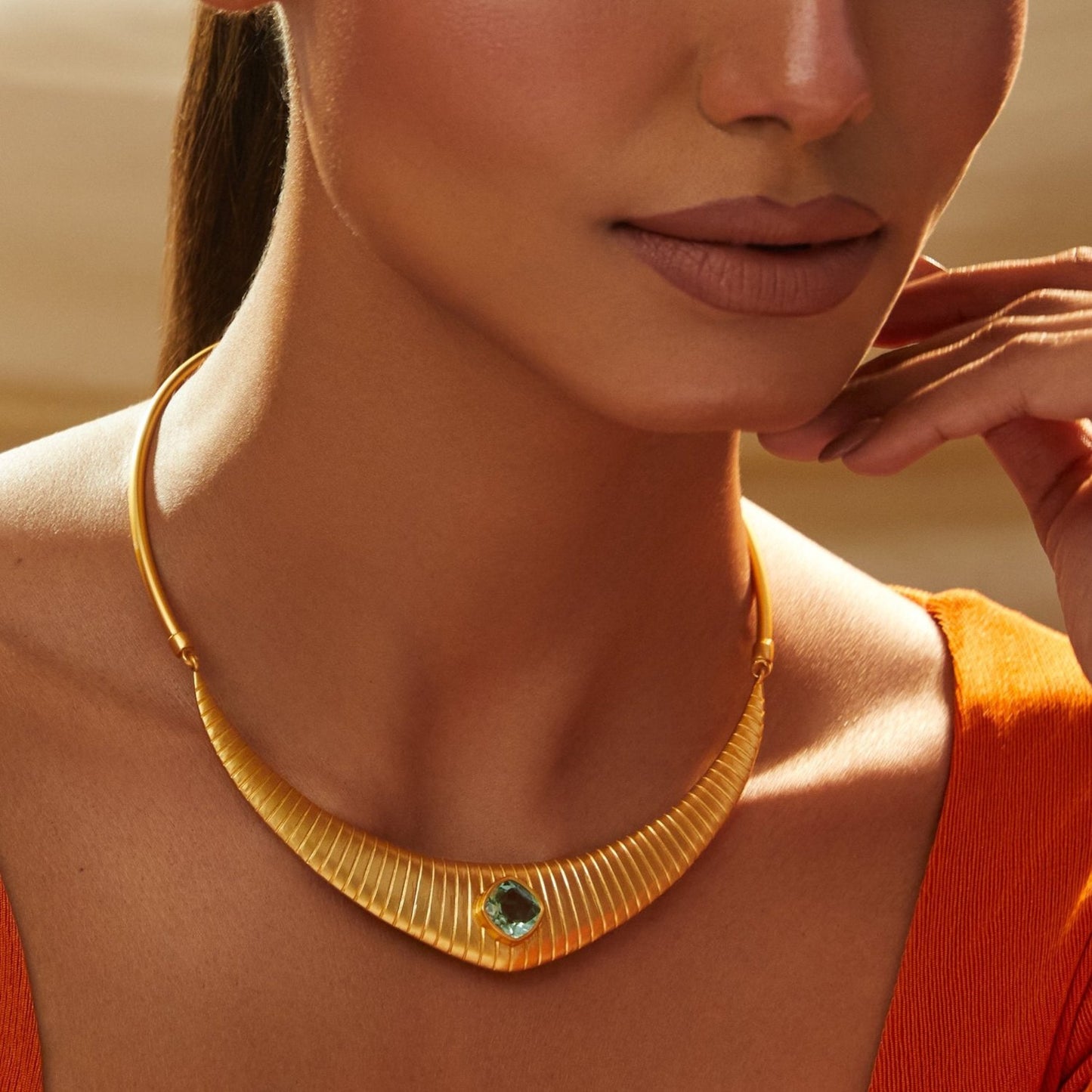 Dune Descent Silver Cuff Necklace