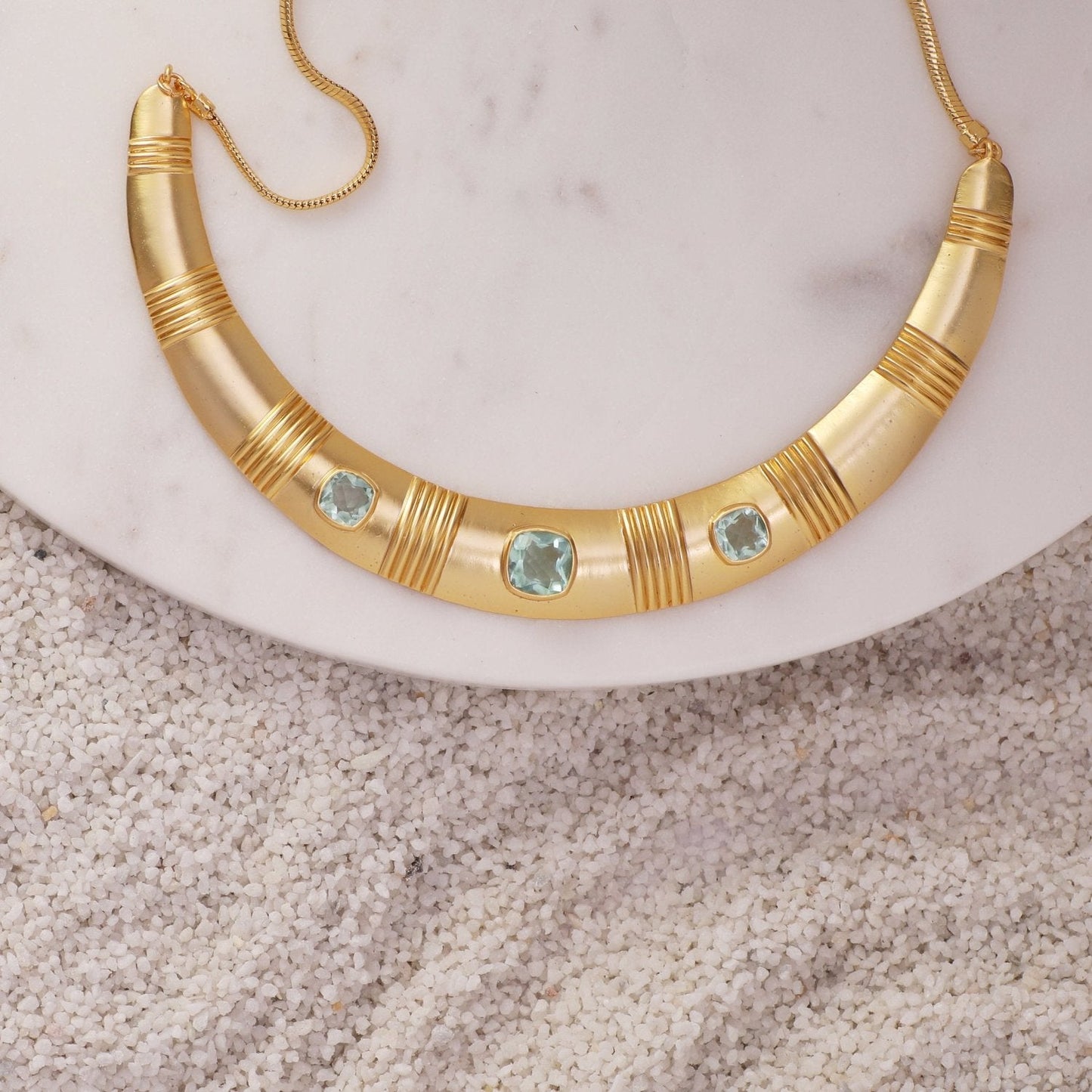Dune Decadence Silver Cuff Necklace