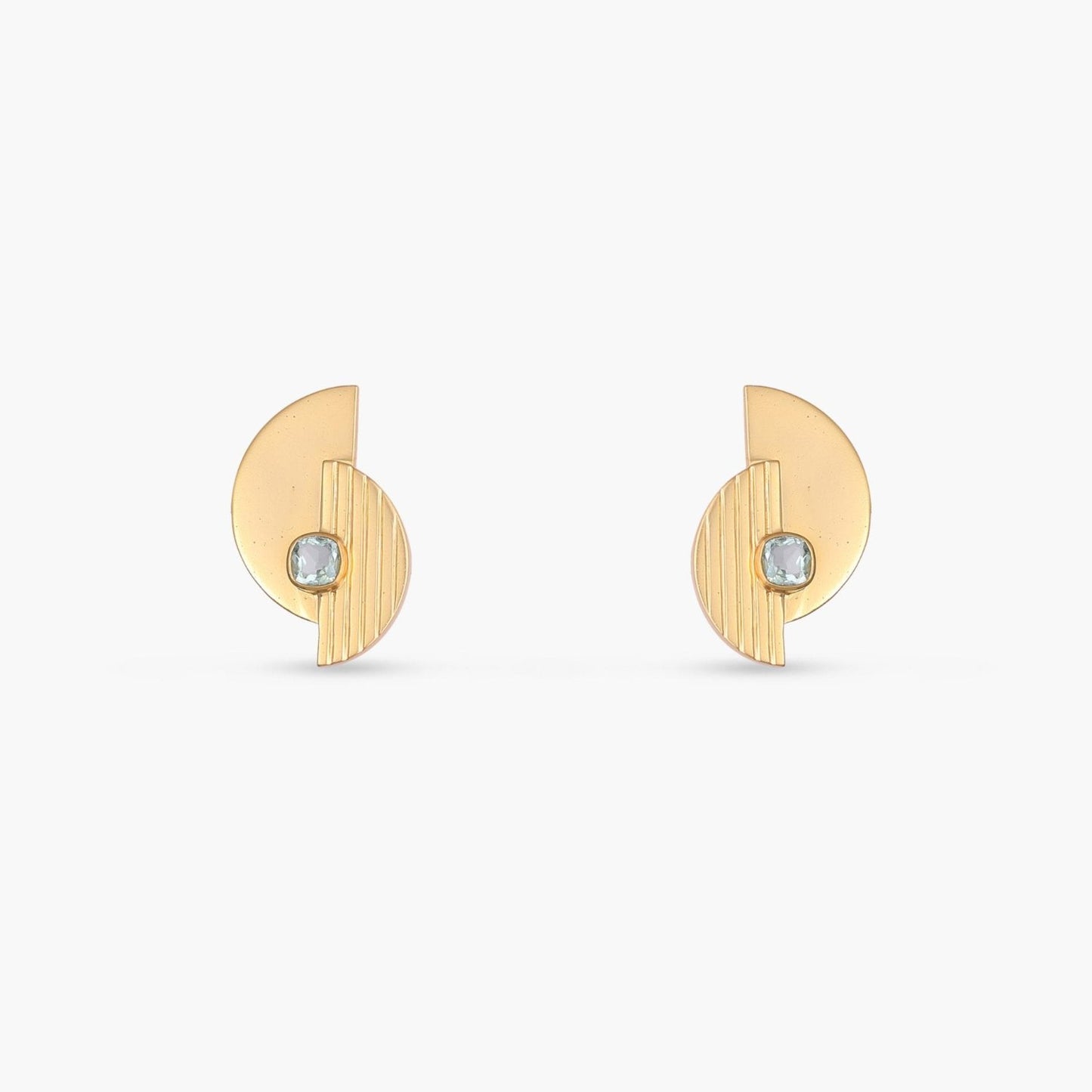 Dune Crescents Silver Stud Earrings
