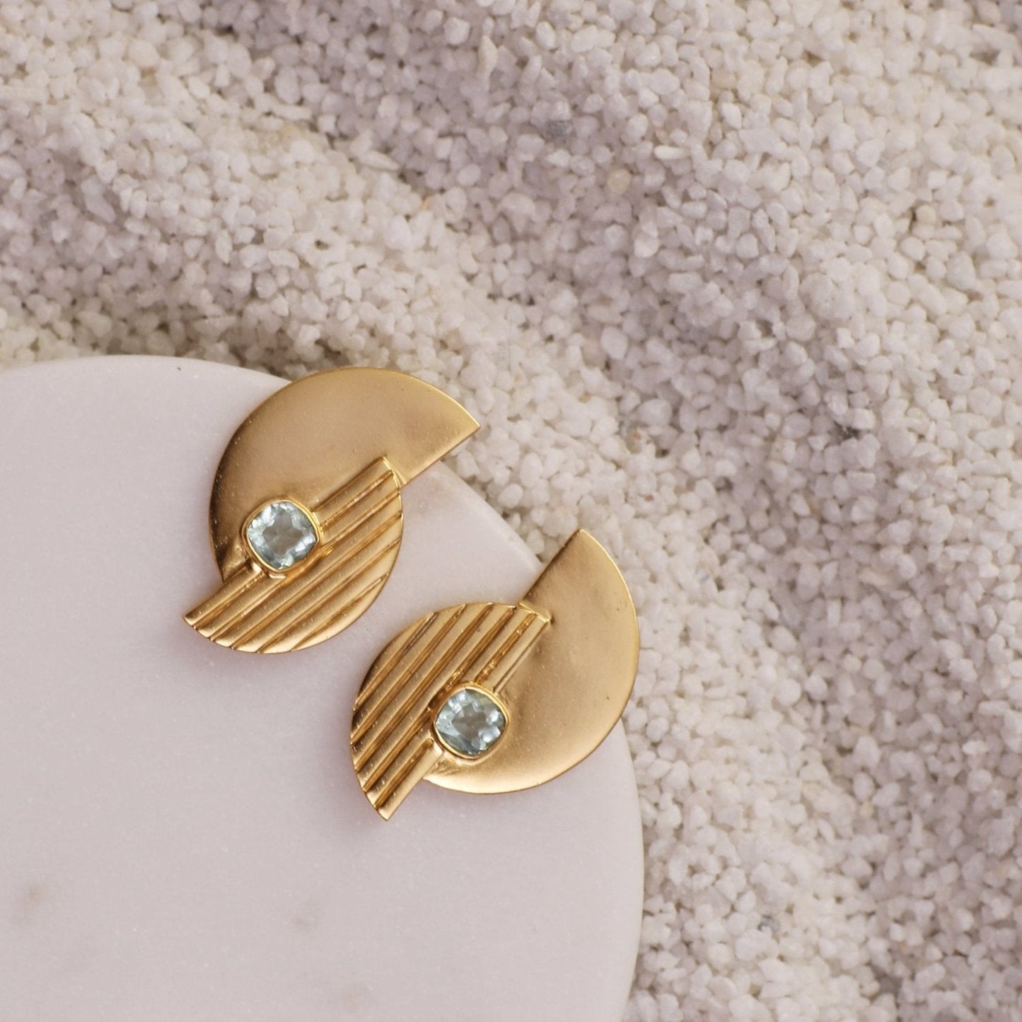 Dune Crescents Silver Stud Earrings