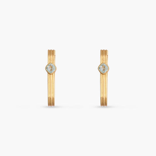 Dune Oblong Silver Hoops